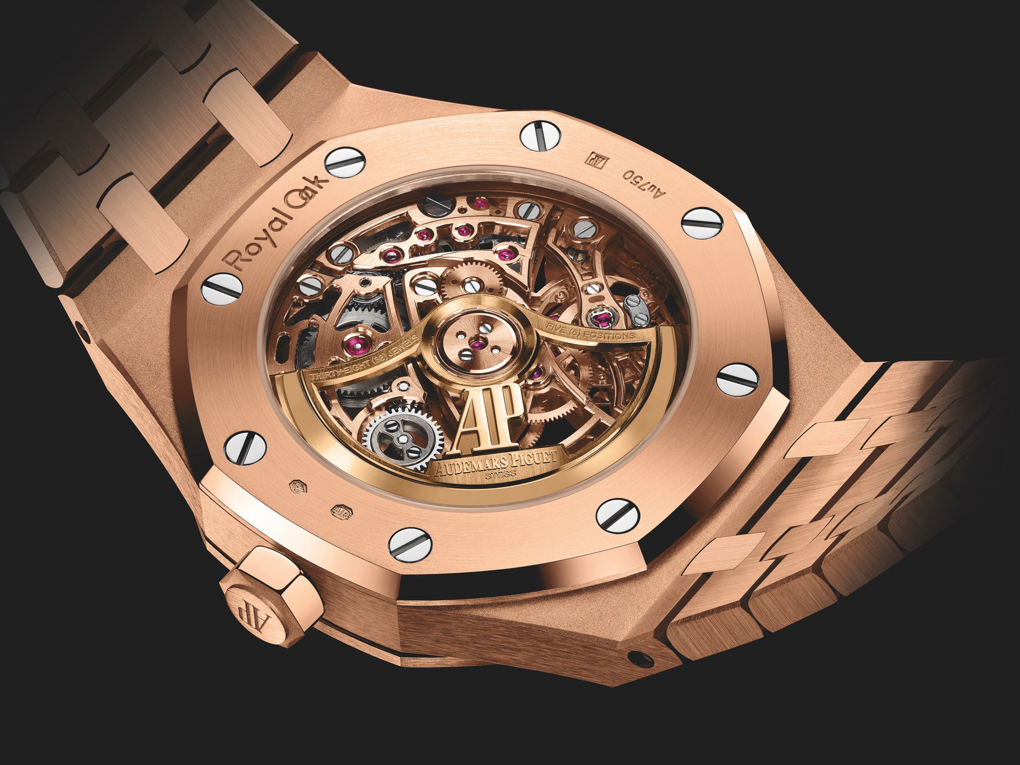 IMG_9085 Audemars Piguet Royal Oak Frosted Gold Double Balance Wheel Openworked 15468OR.YG.1259OR.01 Replica 2