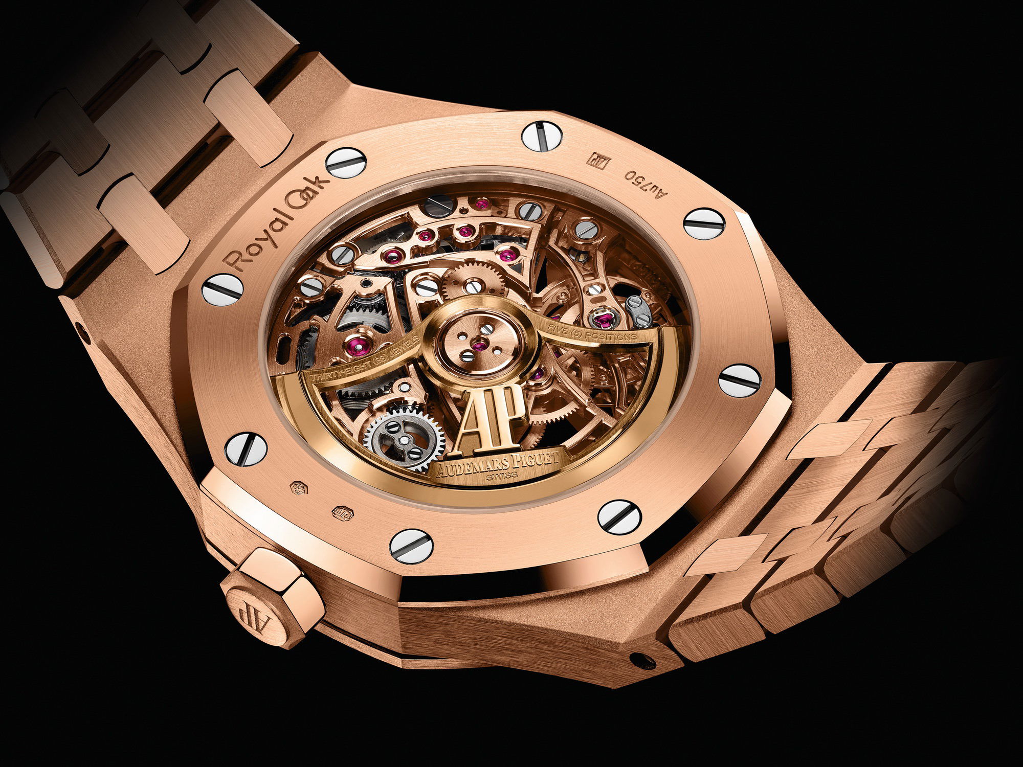 Audemars Piguet Royal Oak Frosted Gold Double Balance Wheel Openworked 15468OR.YG.1259OR.01-B Replica 2