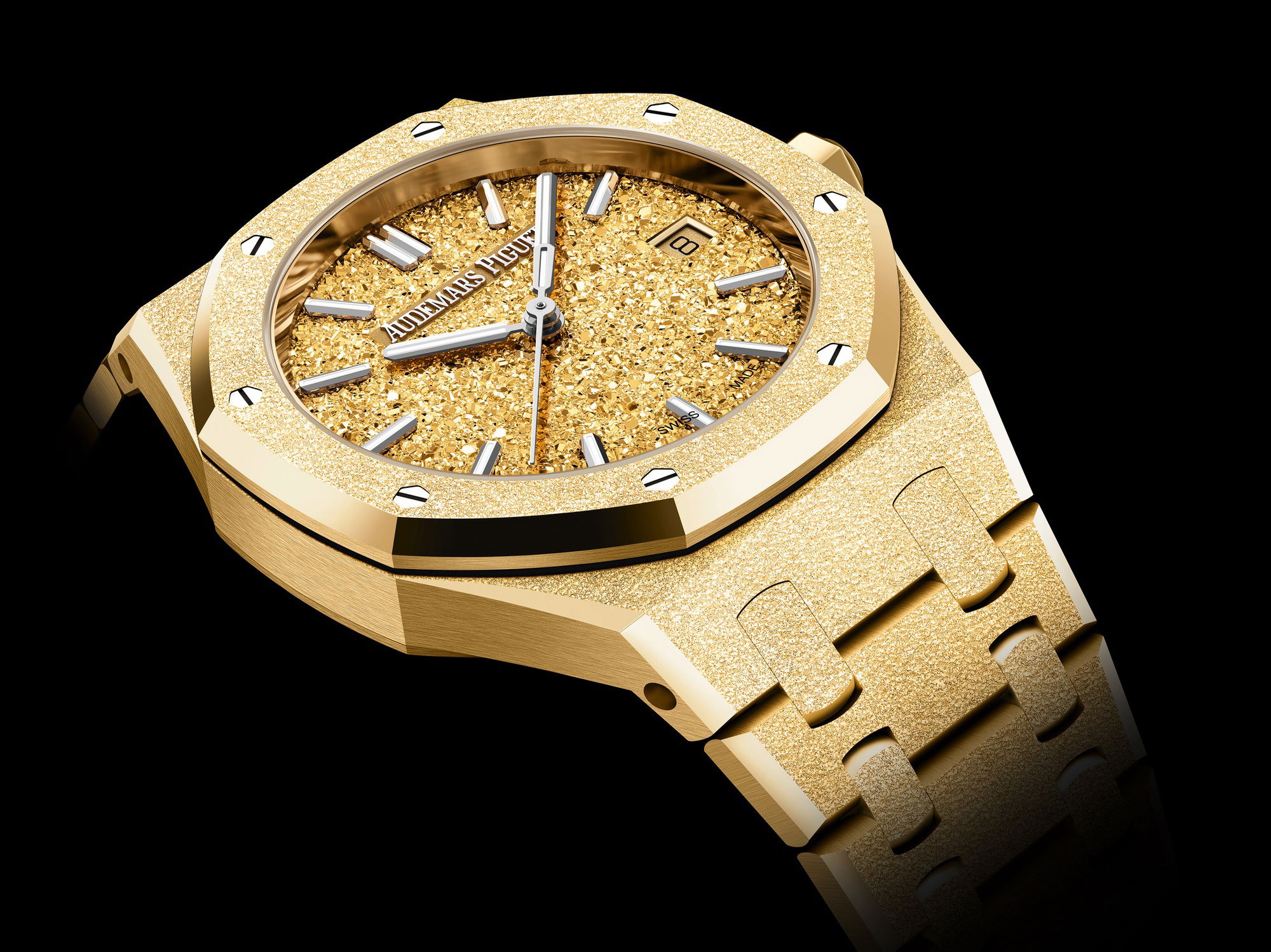 Audemars Piguet Royal Oak Frosted Gold Selfwinding 34 77450BA.GG.1361BA.01 Replica 2