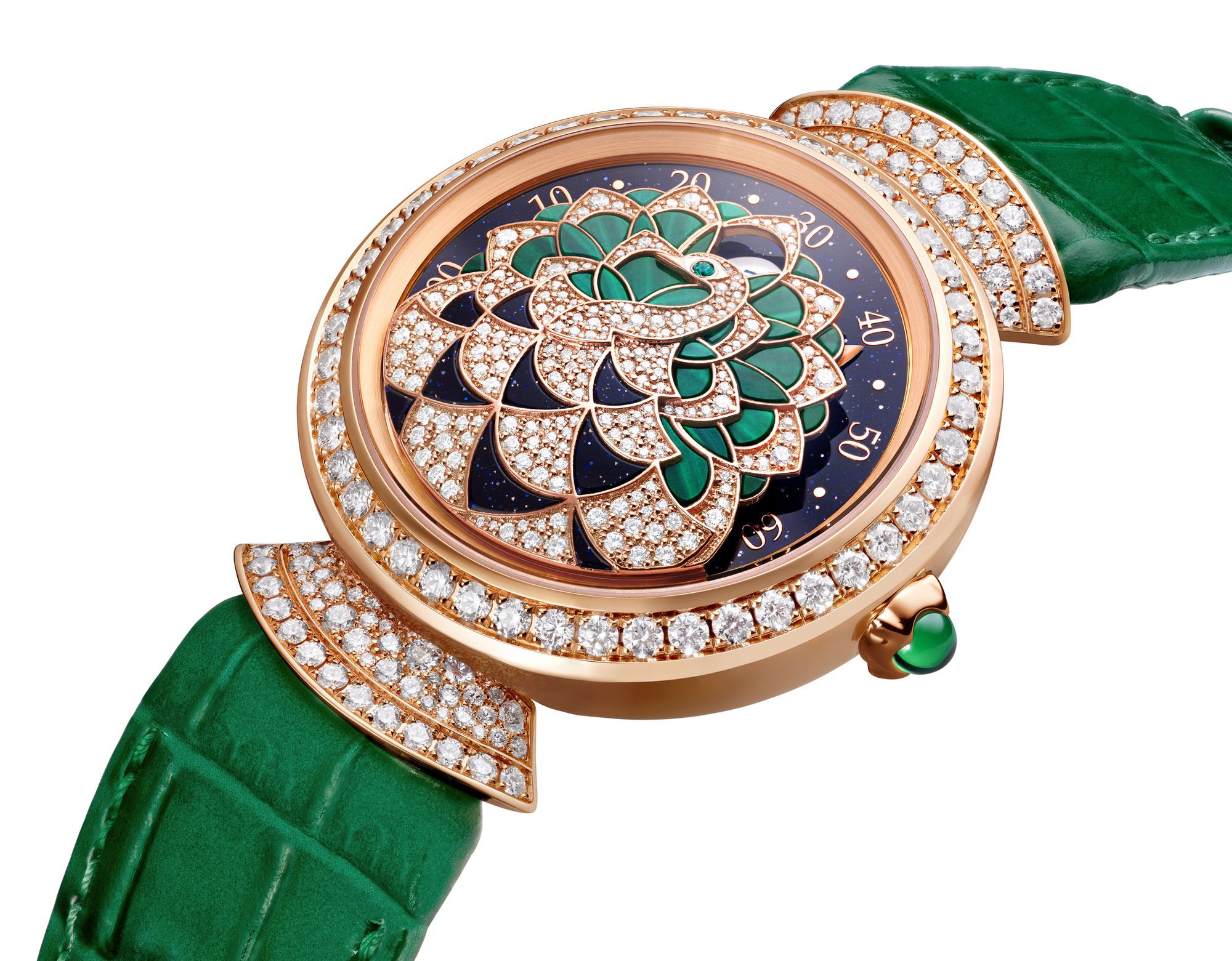 Bvlgari Divas’ Dream Peacock Precious Marquetry Jumping Hour 103784 Replica 2
