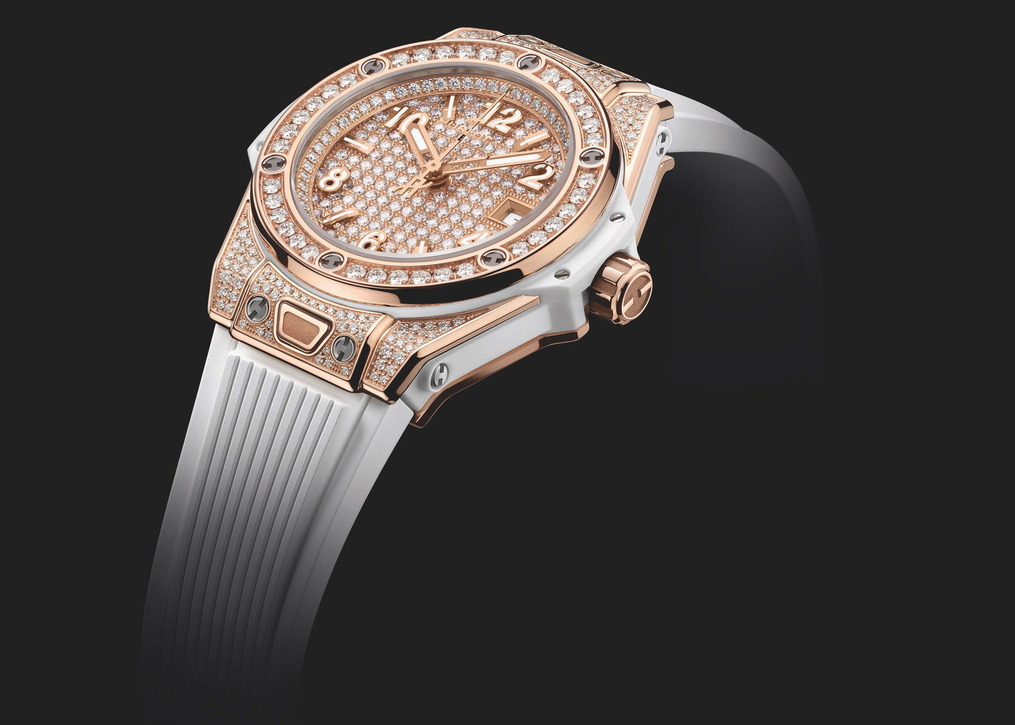 Hublot Big Bang One Click King Gold White Full Pave 485.OE.9000.RW.1604 Replica 2