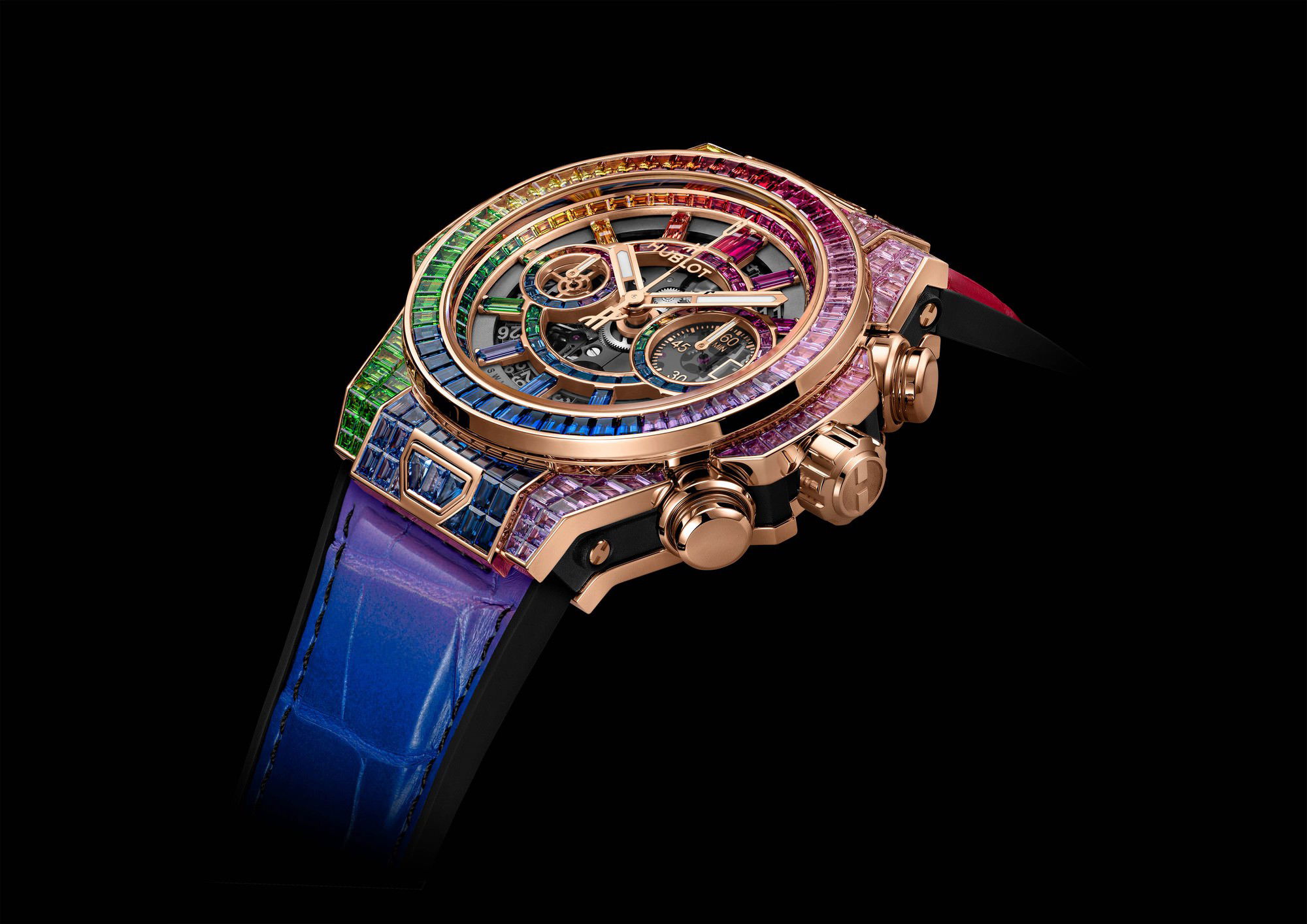 IMG_9085 Hublot Big Bang Unico High Jewellery King Gold Rainbow 421.OX.9099.LR.9999 Replica 2