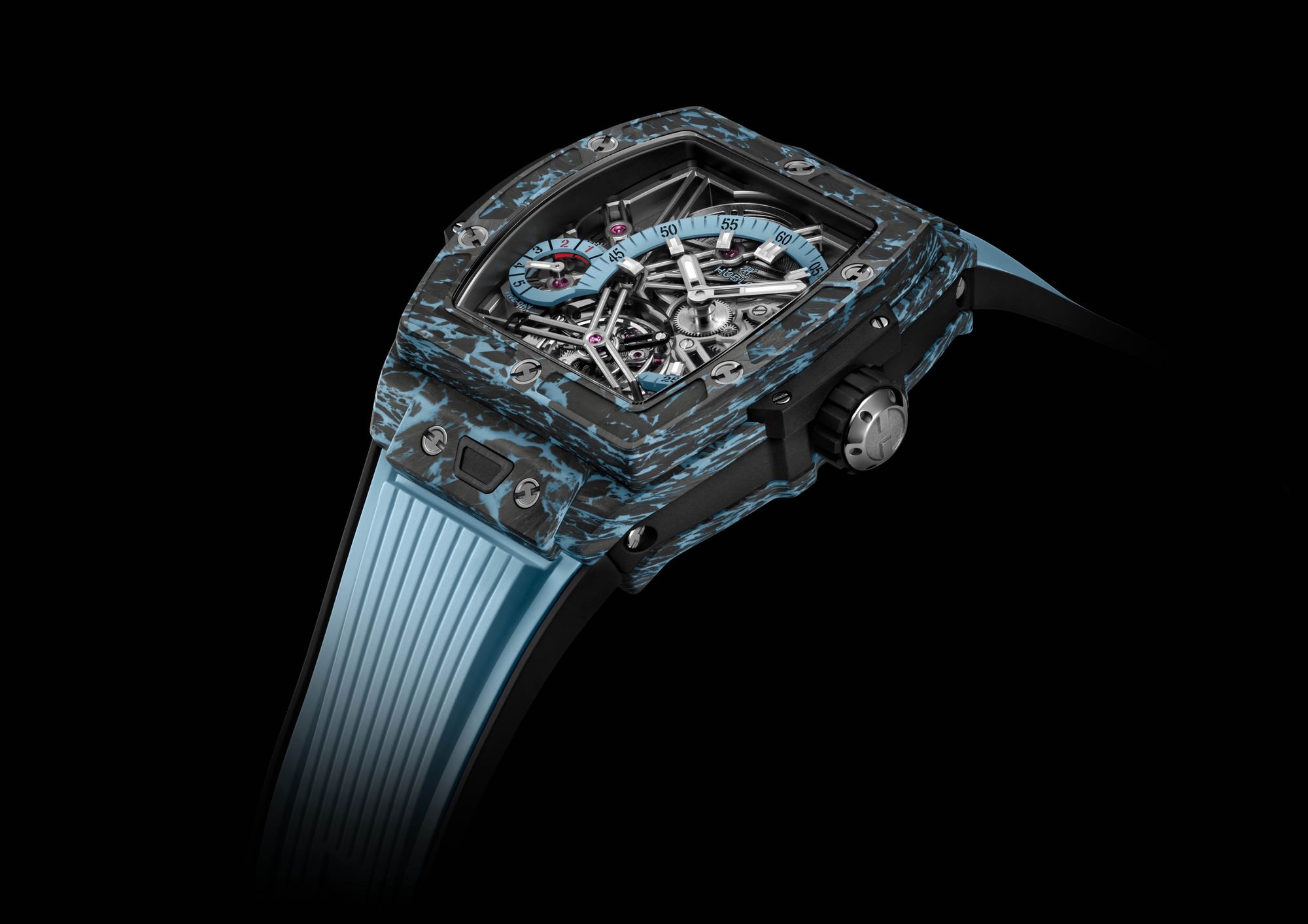 IMG_9085 Hublot Spirit of Big Bang 5-Day Power Reserve Carbon Sky Blue 645.QL.5117.RX Replica 2