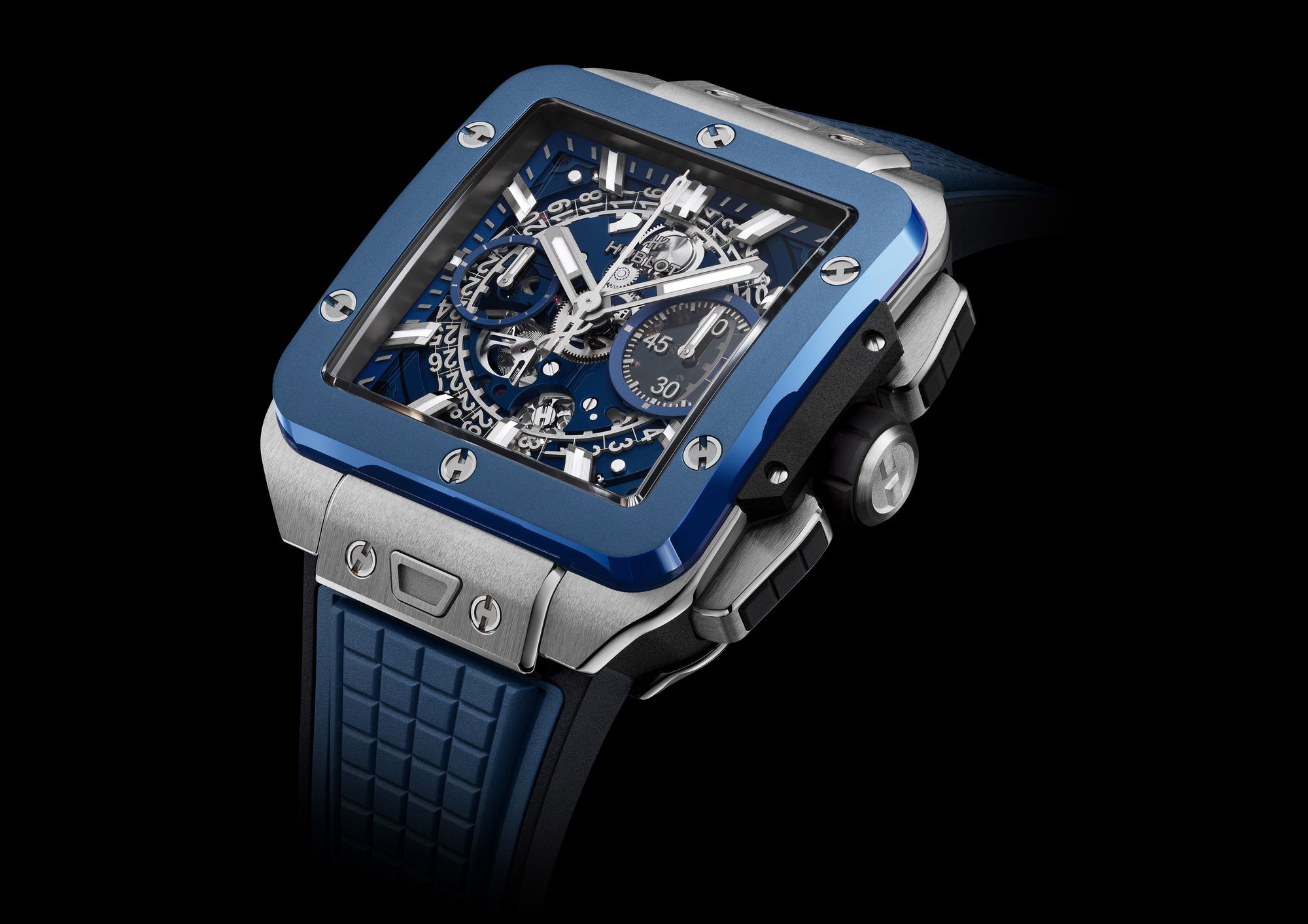 IMG_9085 Hublot Square Bang Unico Titanium Blue Ceramic 821.NL.5170.RX-SD Replica 2
