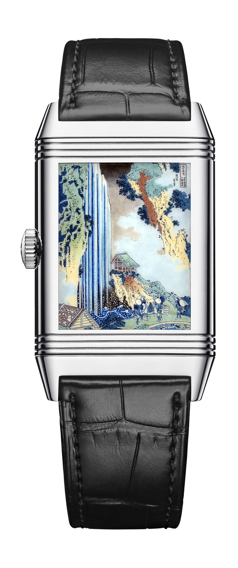 IMG_9085 Jaeger-LeCoultre Reverso Tribute Enamel Hokusai – The Waterfall at Ono Q39334T5 Replica 2