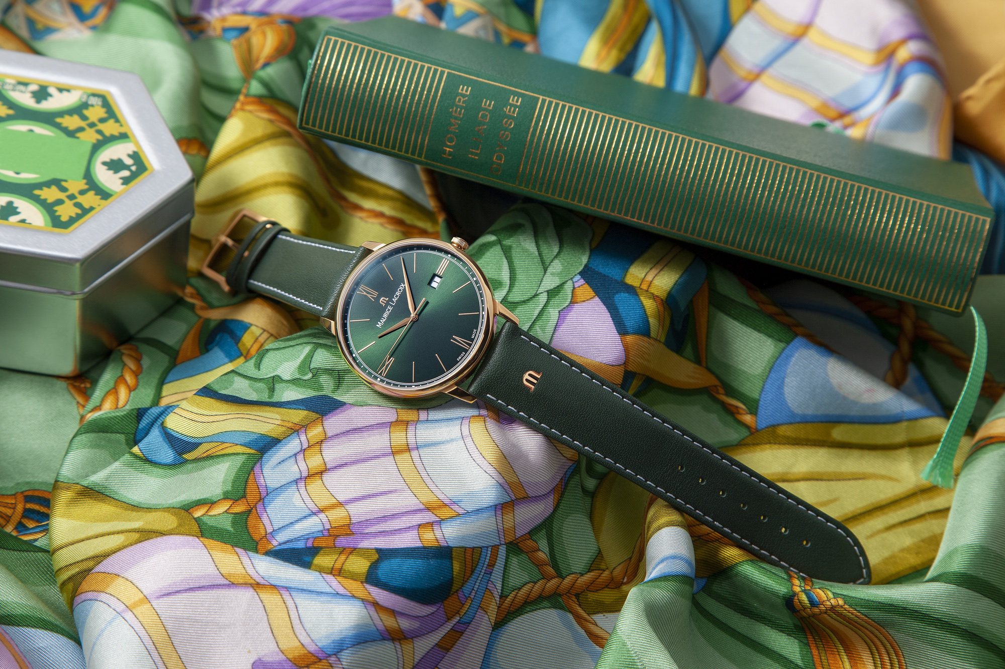 IMG_9085 Maurice Lacroix Eliros Date 40 Smoked Green EL118-PVP01-610-1 Replica 2