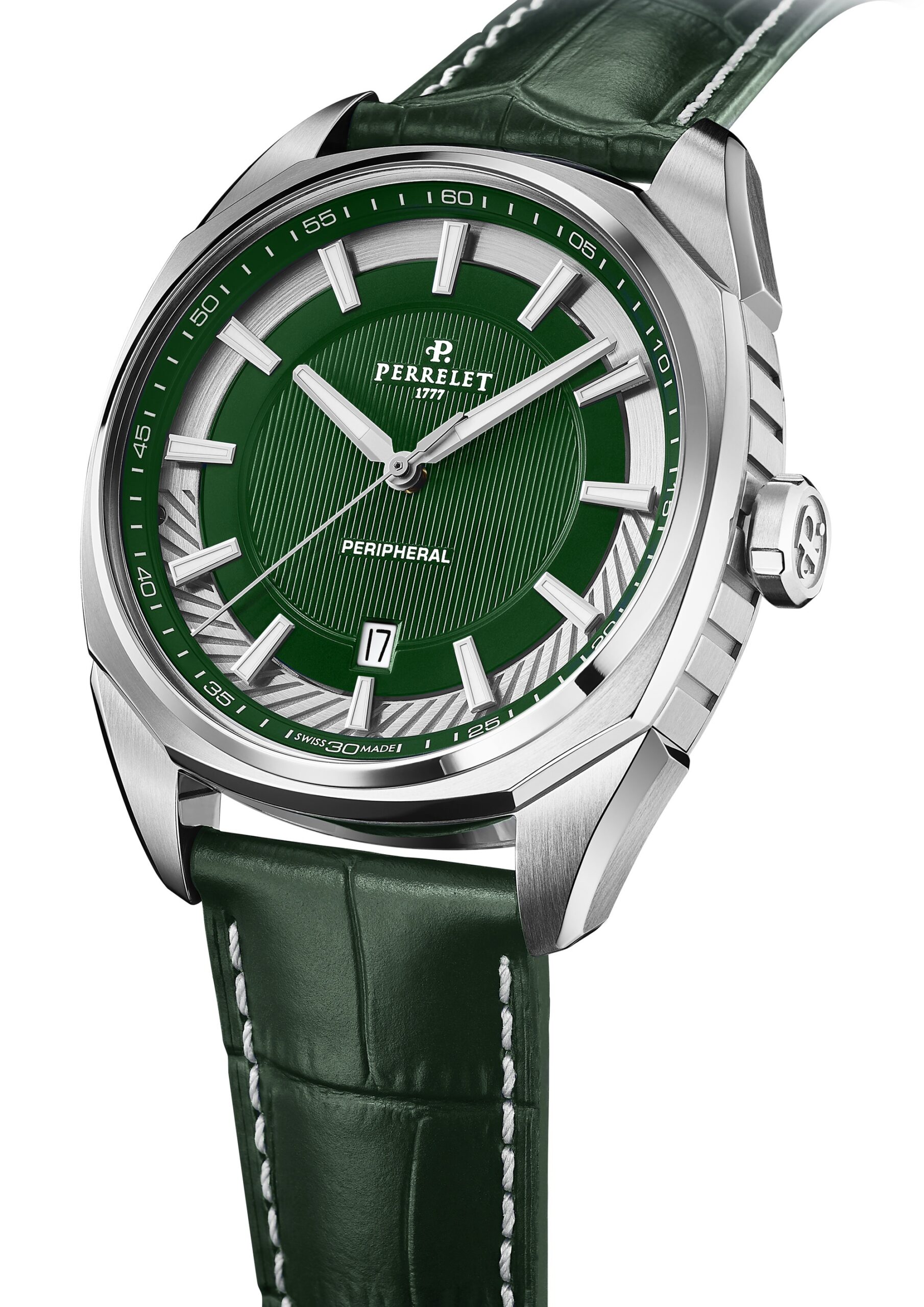 Perrelet LAB Peripheral 3-Hands Emerald Green A1100/5 Replica 2