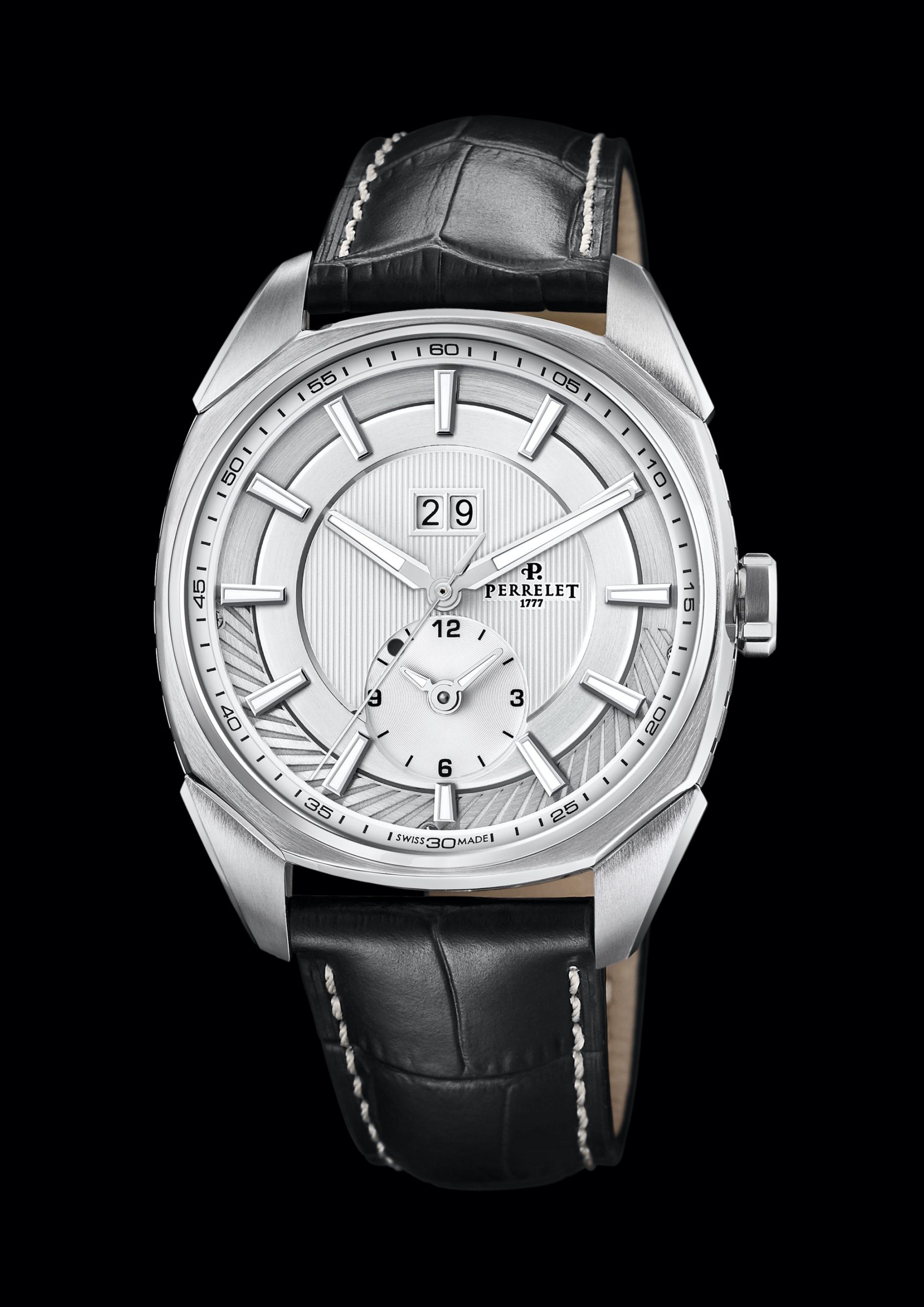 IMG_9085 Perrelet LAB Peripheral Dual Time Big Date Silver A1101/1 Replica 2