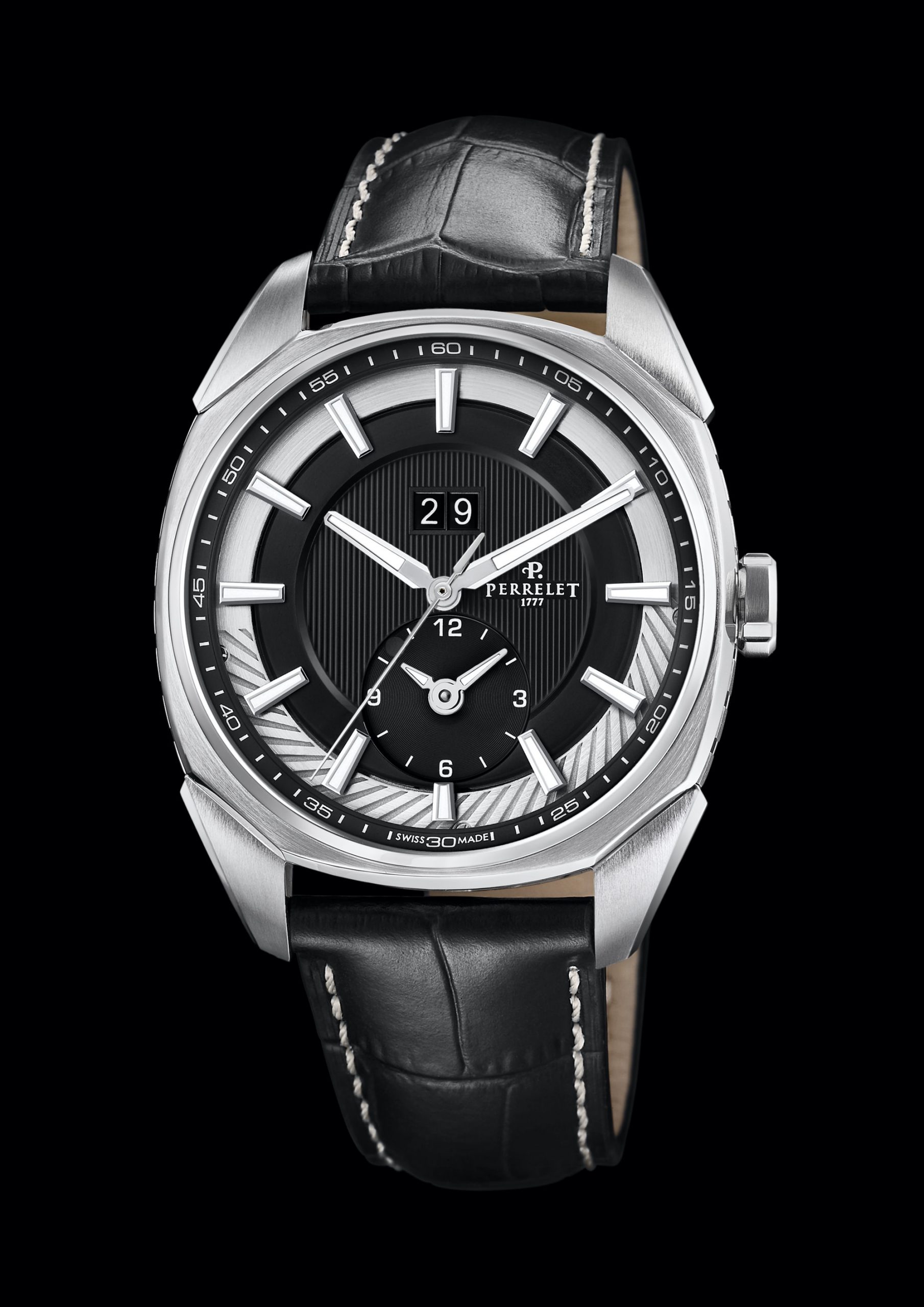 IMG_9085 Perrelet LAB Peripheral Dual Time Big Date Black A1101/3 Replica 2