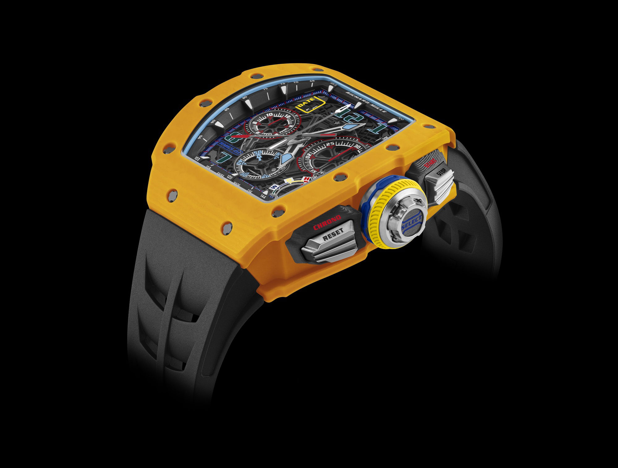 Richard Mille RM 65-01 Automatic Split-Seconds Chronograph Dark Yellow Quartz TPT? Limited Edition rm-65-01 Replica 2