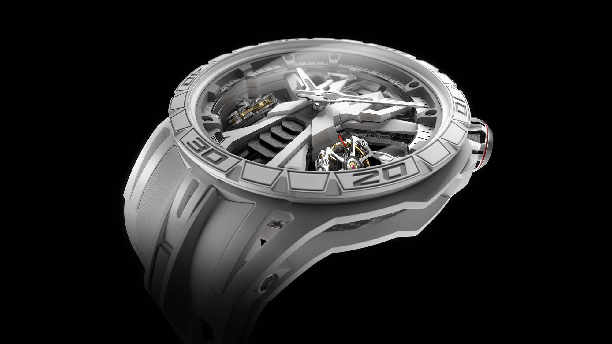 Roger Dubuis Excalibur Spider Countach White Mineral Composite Fiber RDDBEX0988 Replica 2