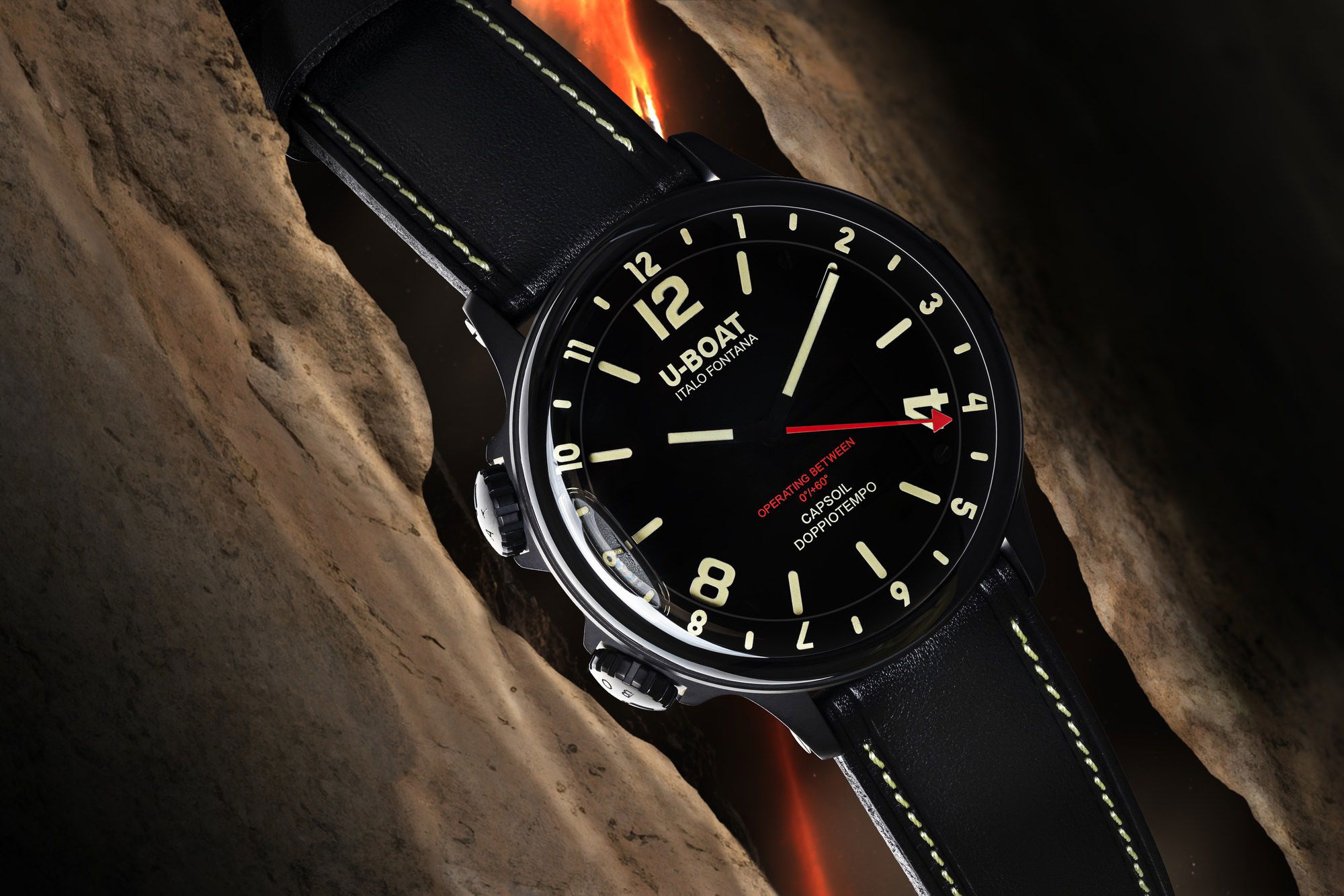 U-Boat Capsoil Doppiotempo 55 DLC BK BE 9671 Replica 2