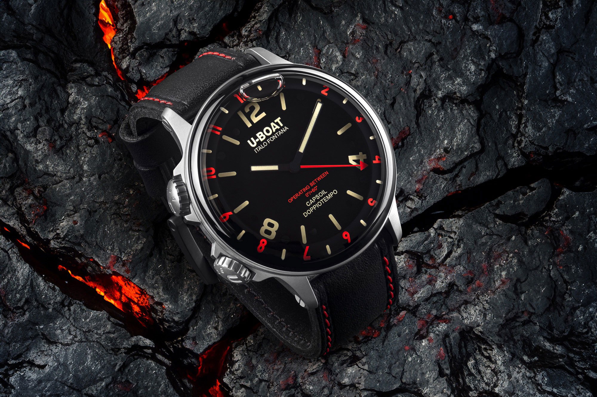 U-Boat Capsoil Doppiotempo 55 SS Red 9674 Replica 2