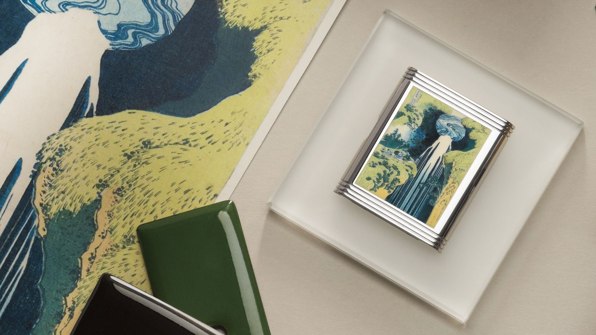 IMG_9081 Jaeger-LeCoultre Reverso Tribute Enamel Hokusai ‘Amida Falls’ Q39334T3 Replica 8