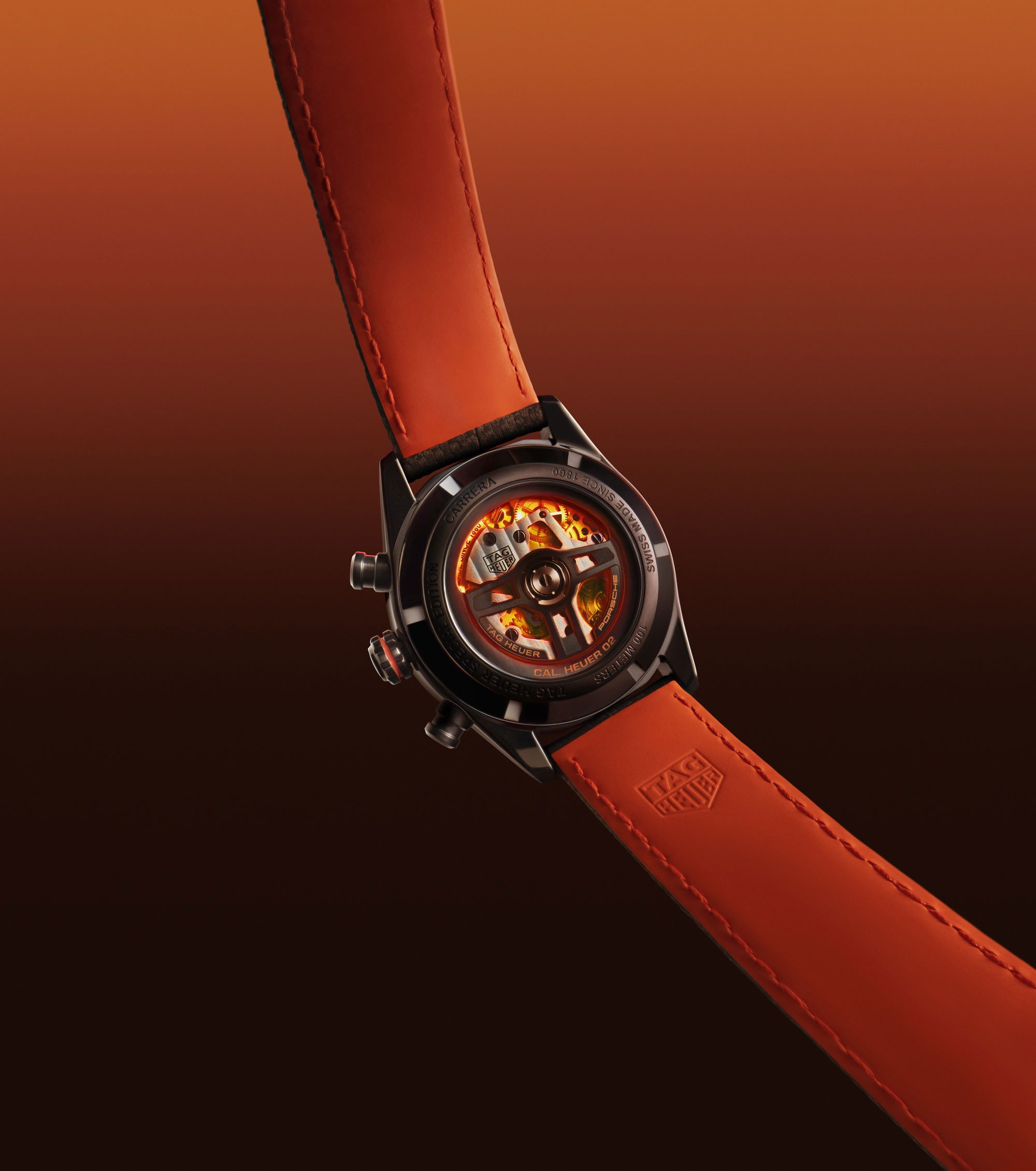 IMG_9081 TAG Heuer Carrera Chronograph X Porsche Orange Racing CBN2A1M.FC6526 Replica 8