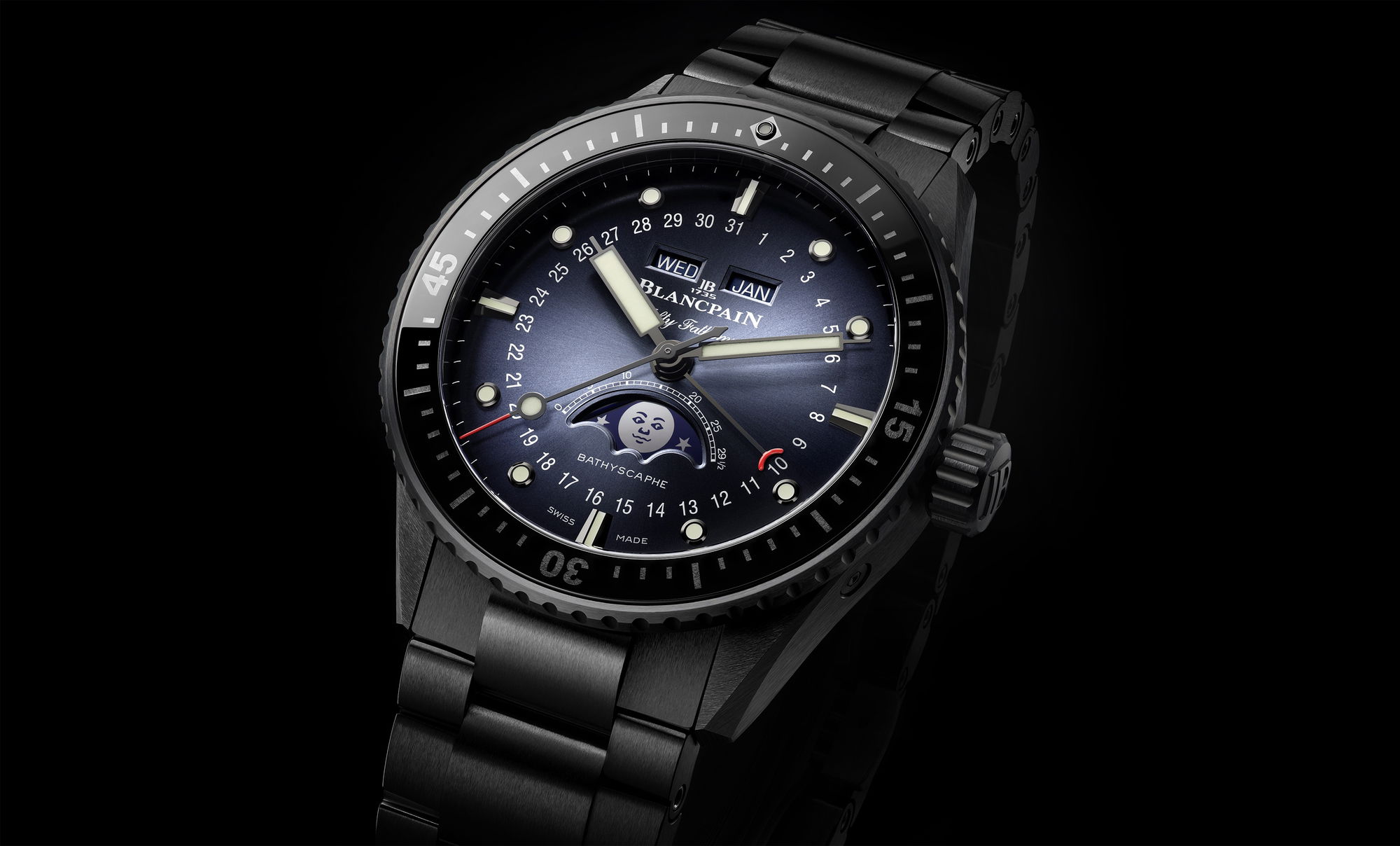 Blancpain Fifty Fathoms Bathyscape Quantime Complet Phases de Lune 5054 0140 01S 3