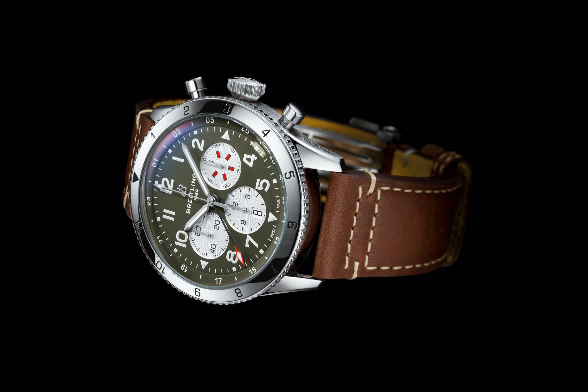 IMG_9086 Breitling Super AVI B04 Chronograph GMT 46 Curtiss Warhawk AB04452A1L1X1 3
