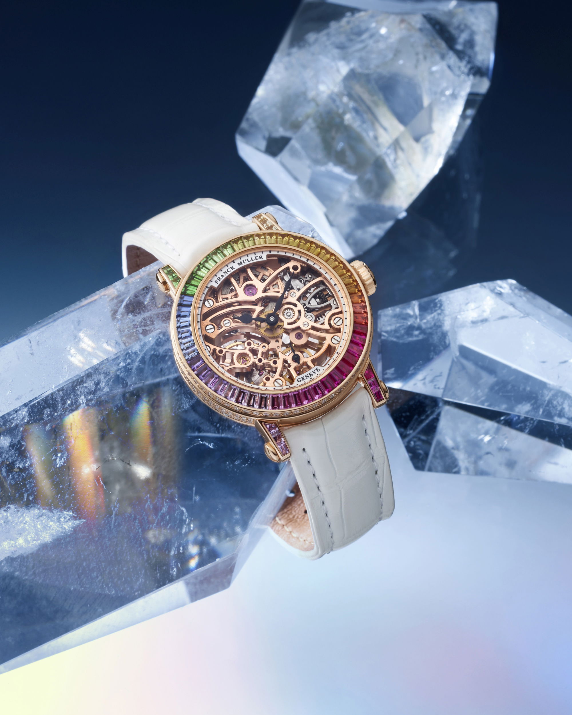 Franck Muller Round Skeleton Baguette 7031-B-S6-SQT-BAG-1RNBW-5N 3