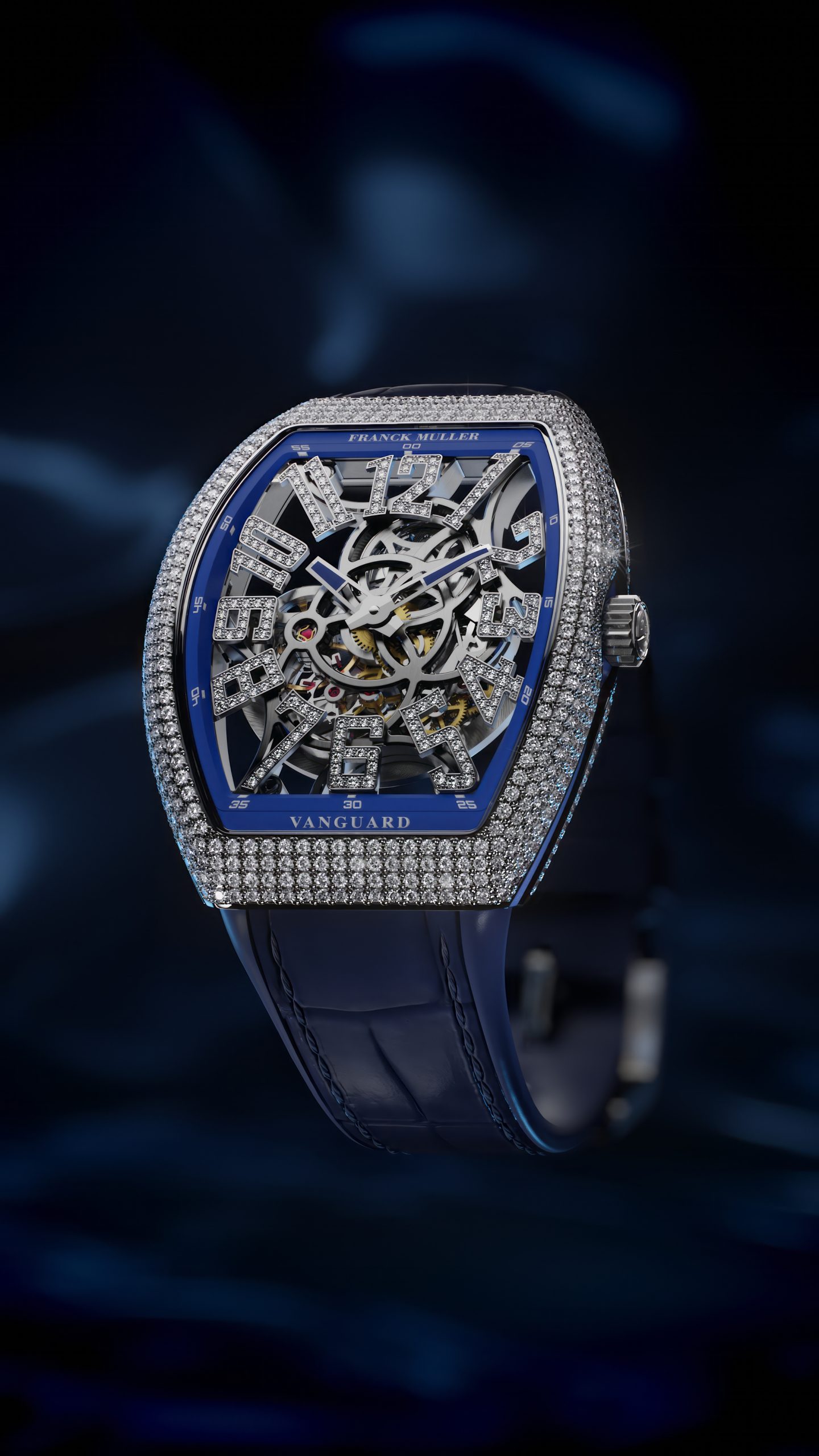 Franck Muller Vanguard? Slim Skeleton V 41 S AT SQT D NBR CD (BU) AC-OG 3