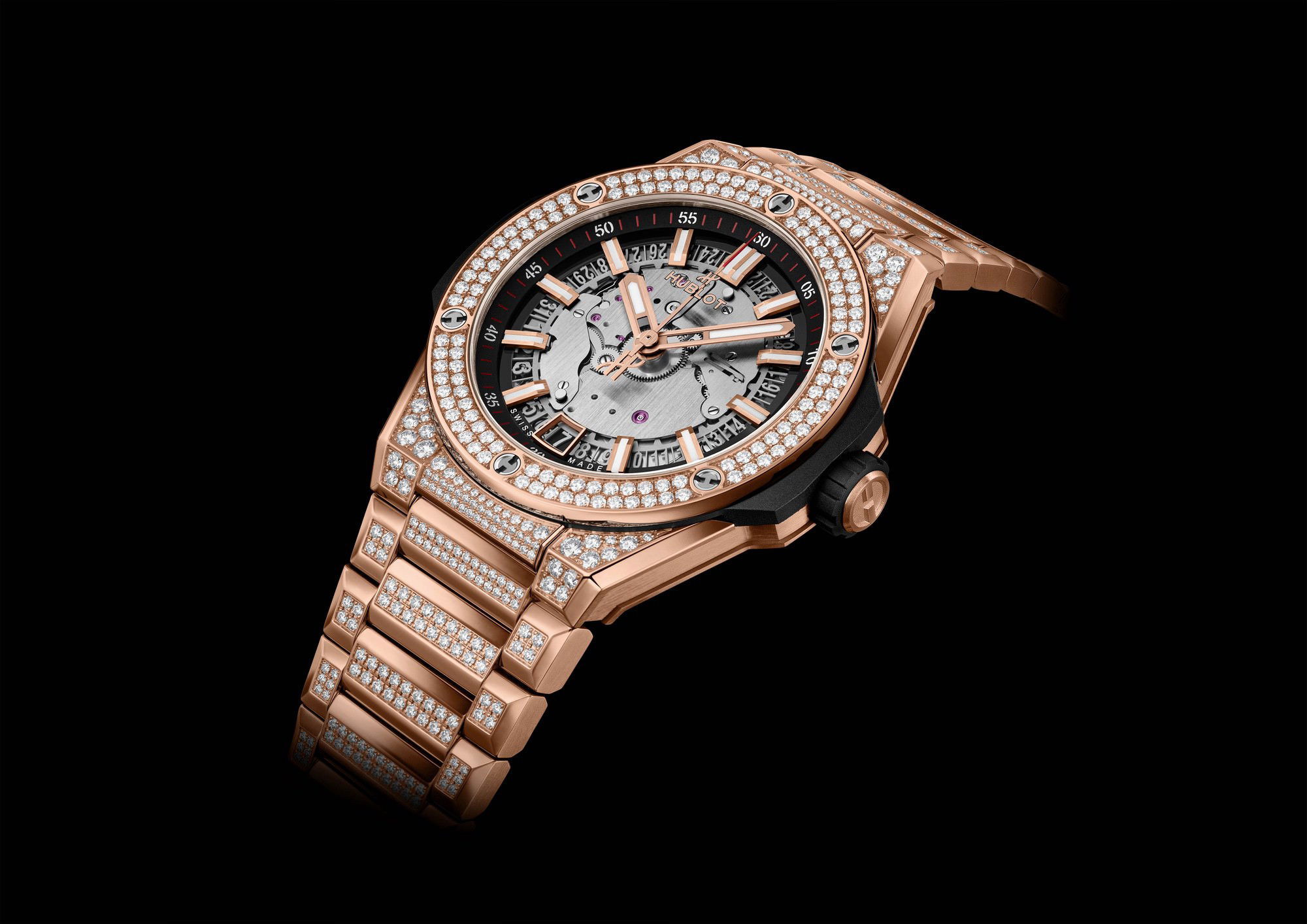 IMG_9086 Hublot Big Bang Integrated Time Only King Gold Pave 456.OX.0180.OX.3704 3