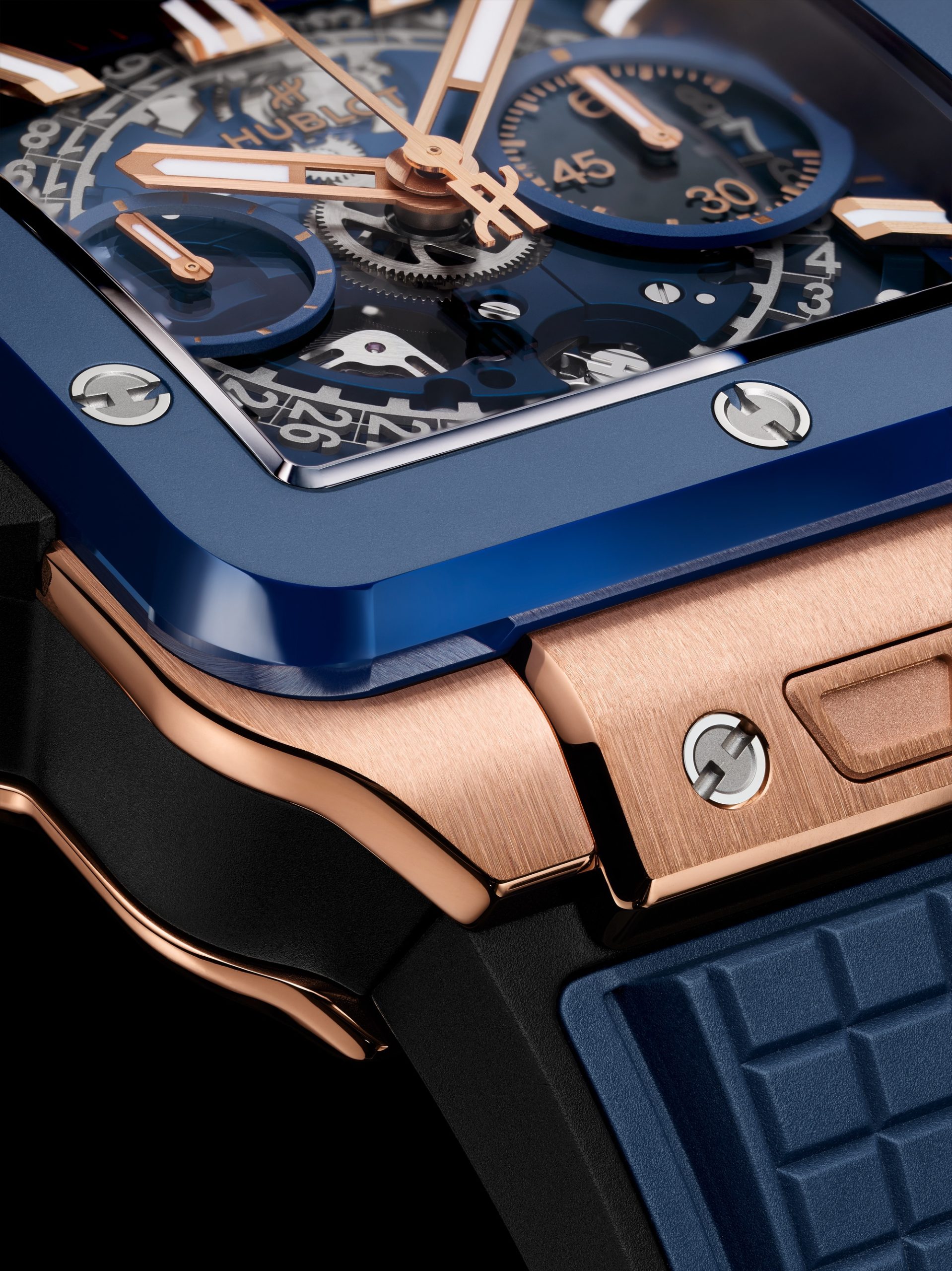 IMG_9086 Hublot Square Bang Unico King Gold Blue Ceramic 821.OL.5180.RX-SD 3