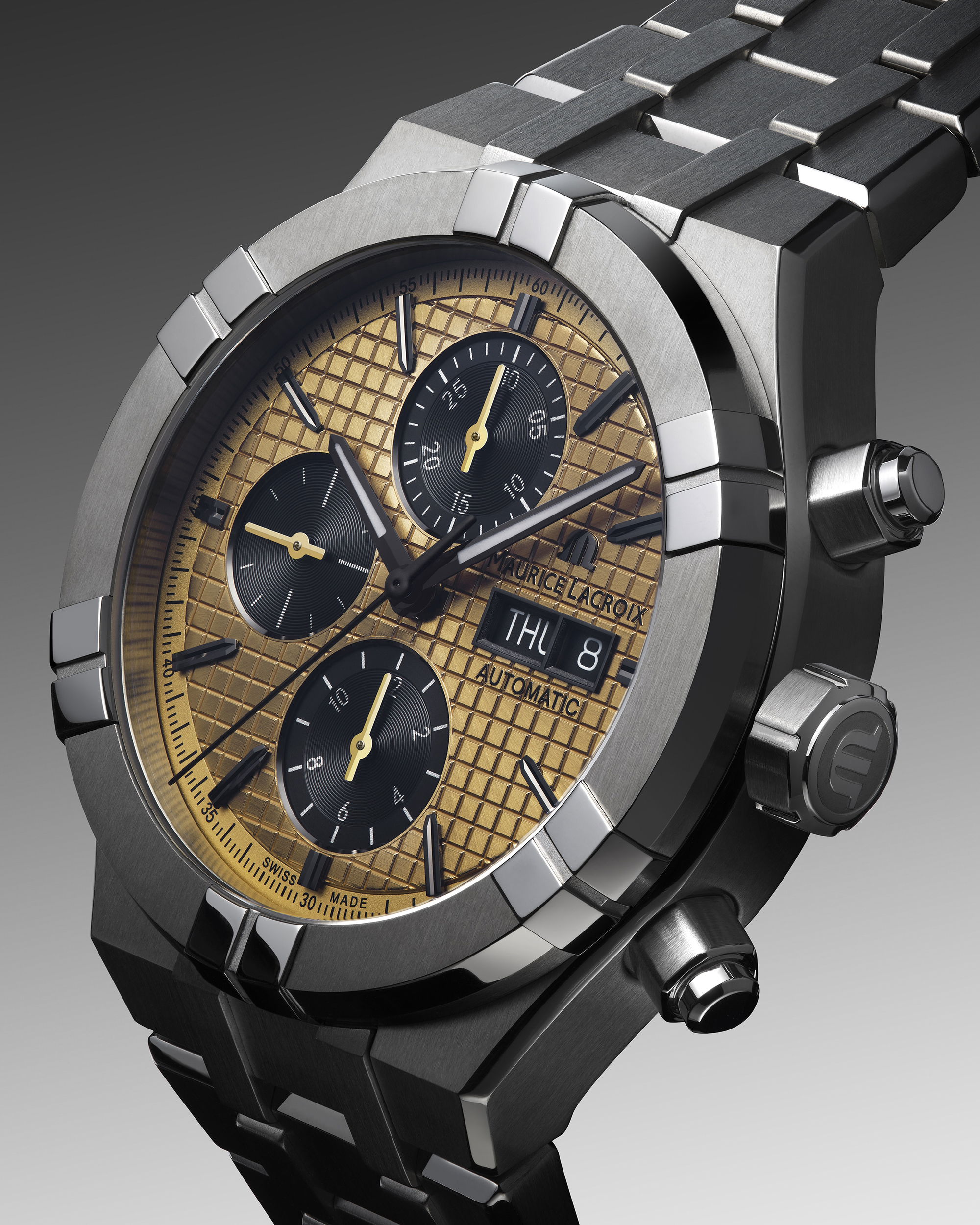 IMG_9086 Maurice Lacroix Aikon Automatic Titanium Chronograph 42 AI6038-TT032-530-1 3