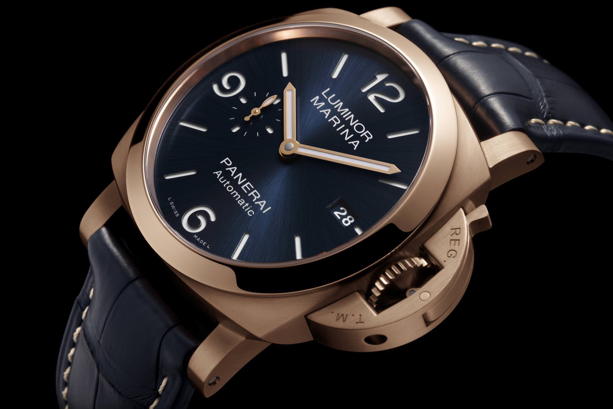 Panerai Luminor Marina Goldtech? Sole Blu PAM01112 3