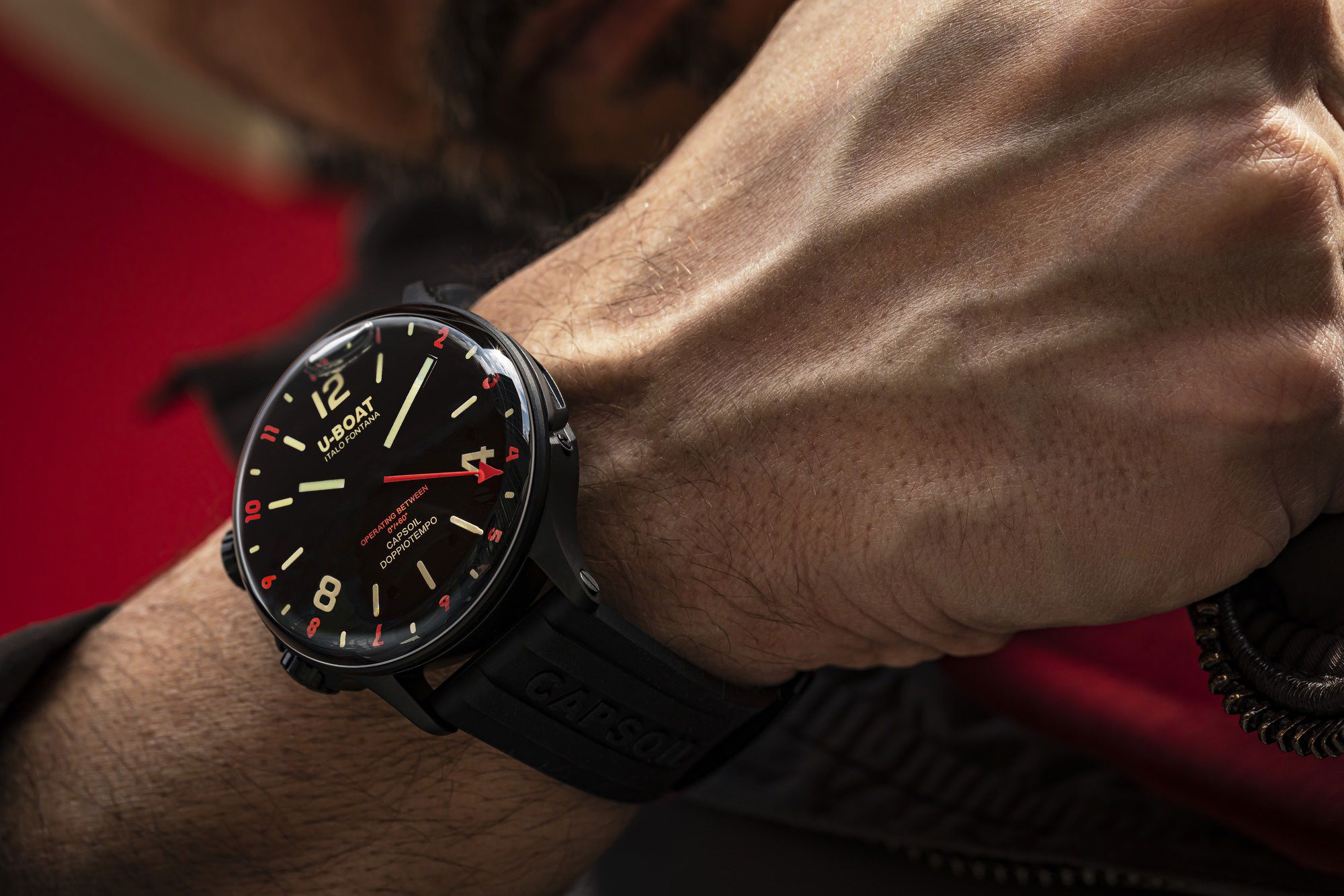 U-Boat Capsoil Doppiotempo 45 DLC Red Rehaut 8841/A 3