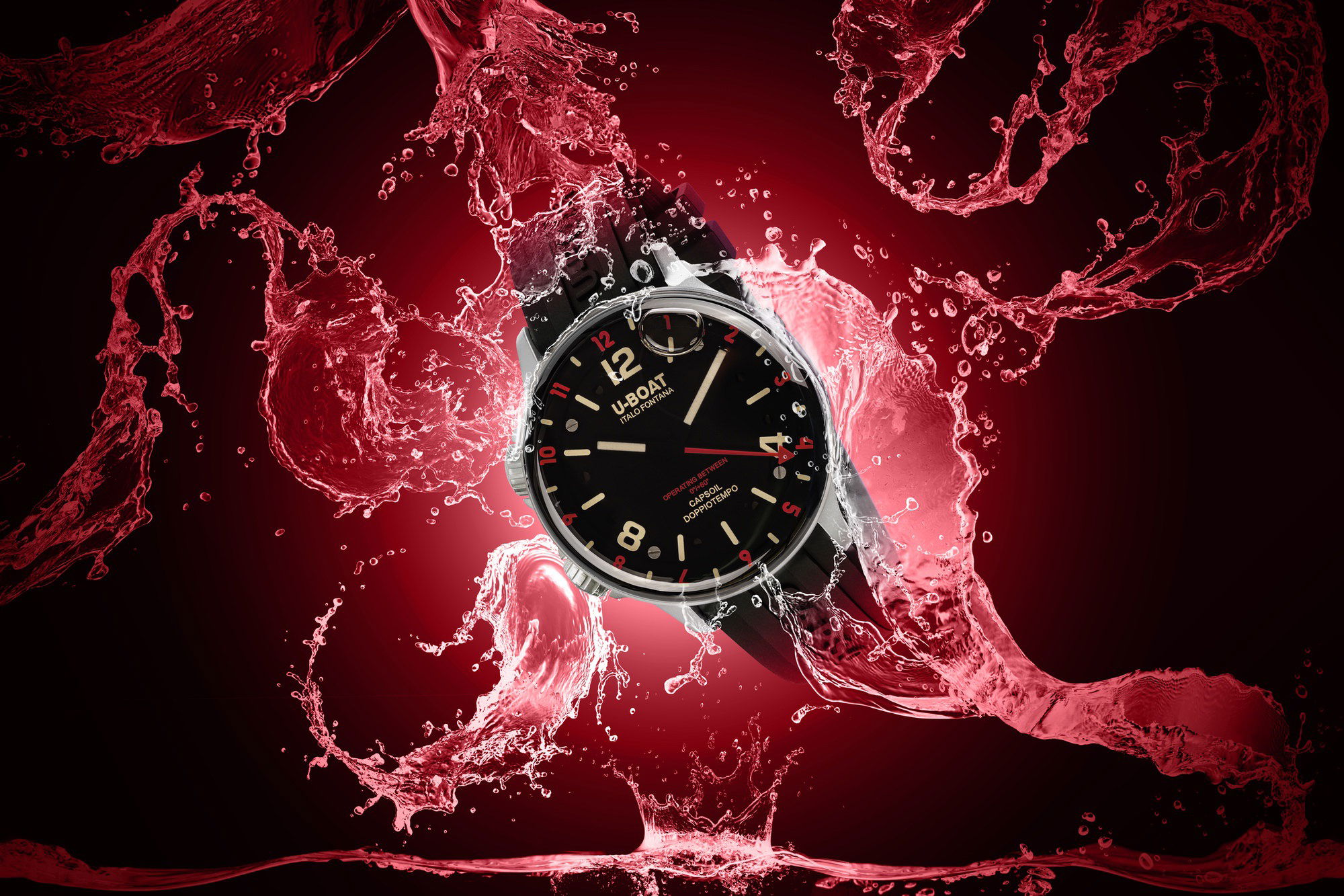 U-Boat Capsoil Doppiotempo 45 SS Red Rehaut 8839/A 3