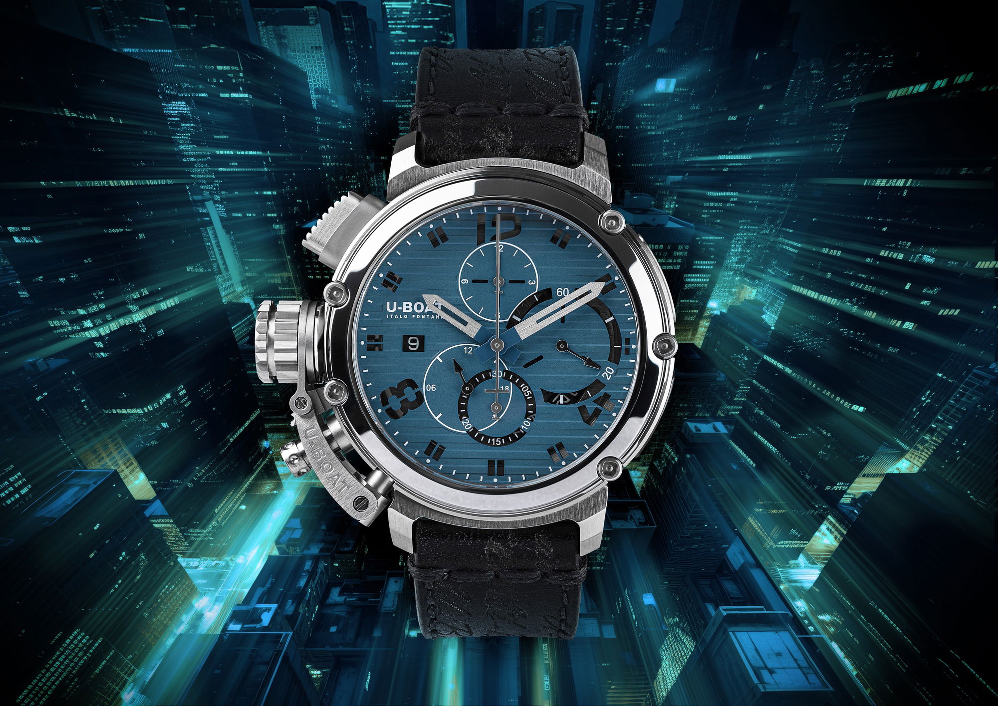 U-Boat Chimera 46 Chrono SS Blu 9589 3
