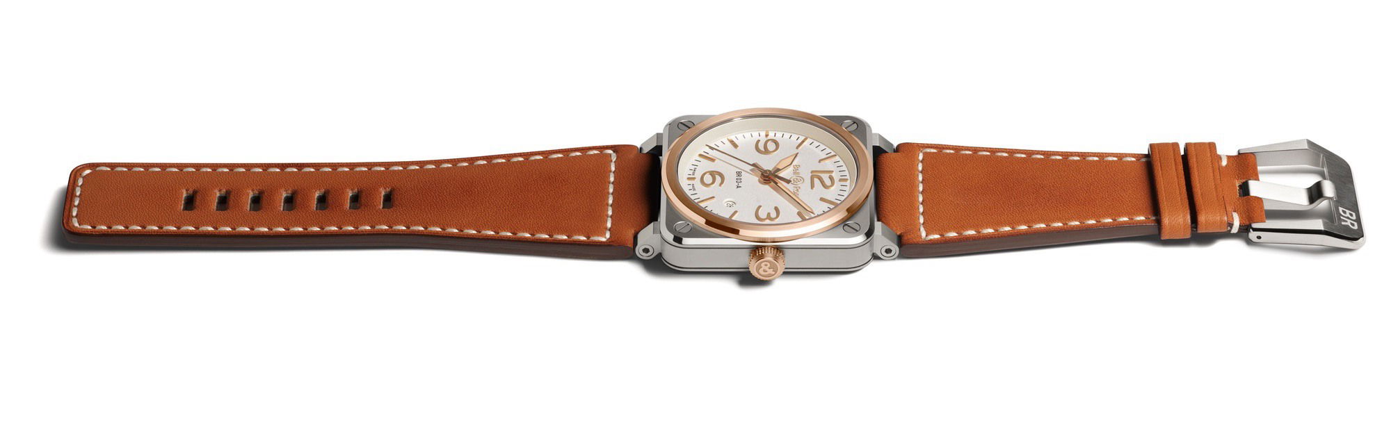 Bell & Ross BR 03 White Steel & Gold BR03A-WH-STPG/SCA Replica 4