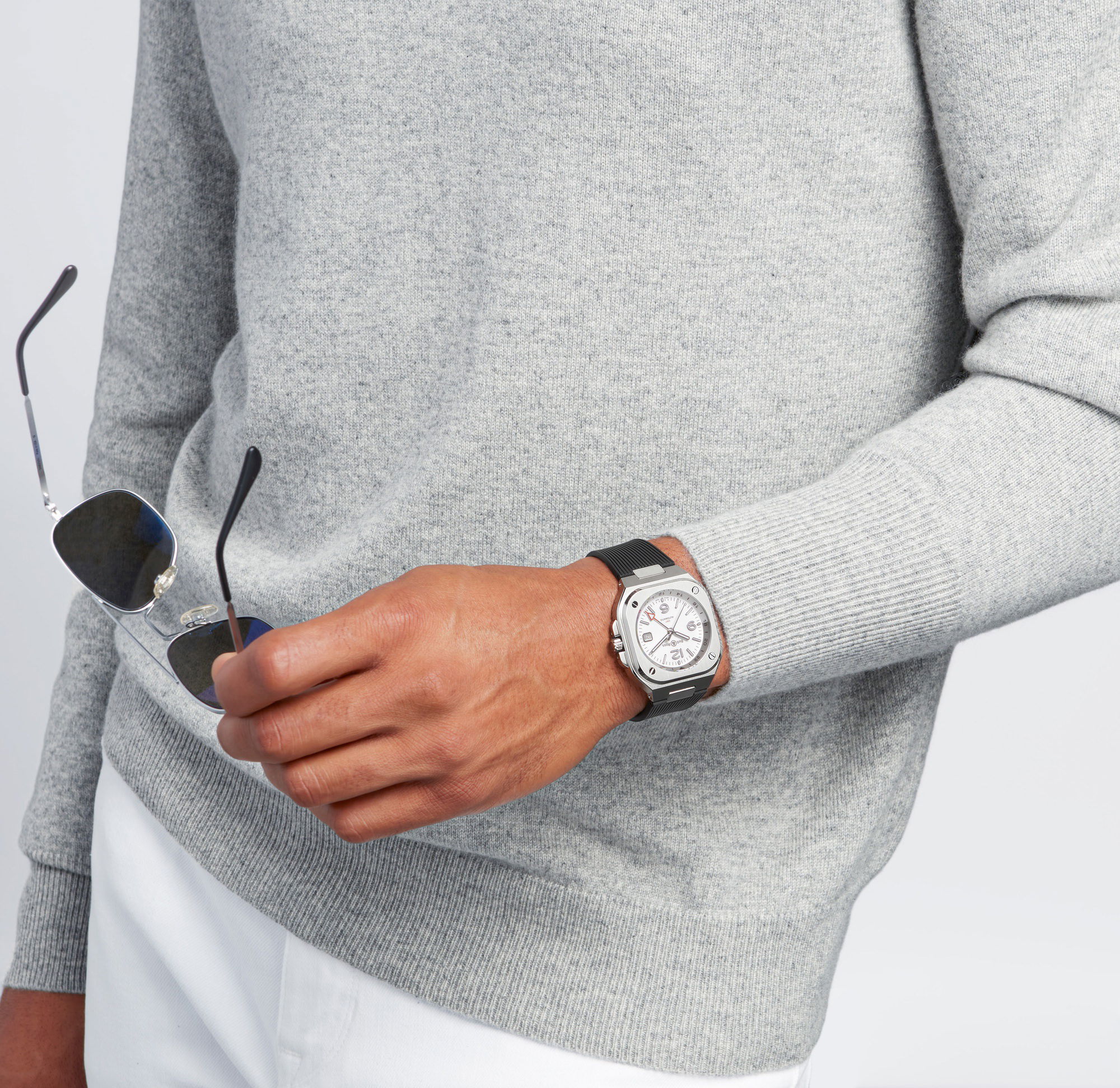 Bell & Ross BR 05 GMT White BR05G-SI-ST/SRB Replica 4