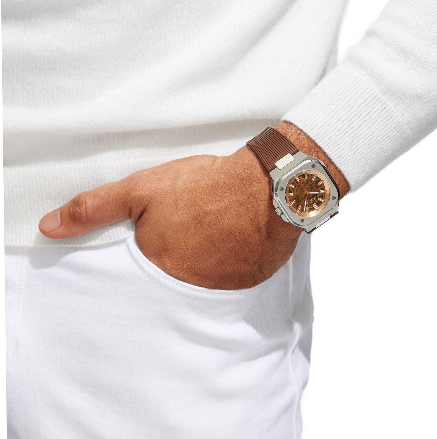 IMG_9081 Bell & Ross BR 05 Skeleton Gold BR05A-CH-SKST/SRB Replica 4