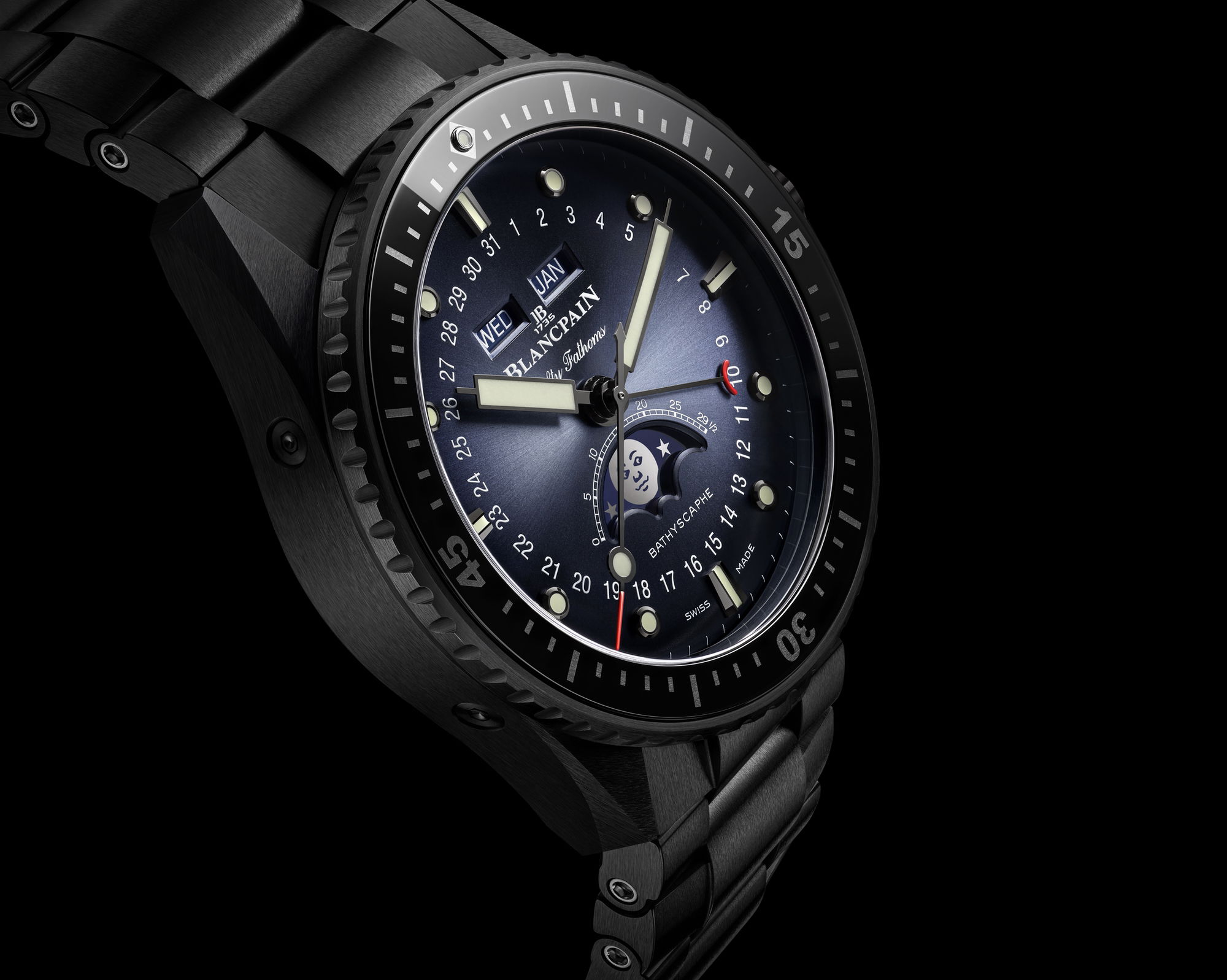 Blancpain Fifty Fathoms Bathyscape Quantime Complet Phases de Lune 5054 0140 01S Replica 4