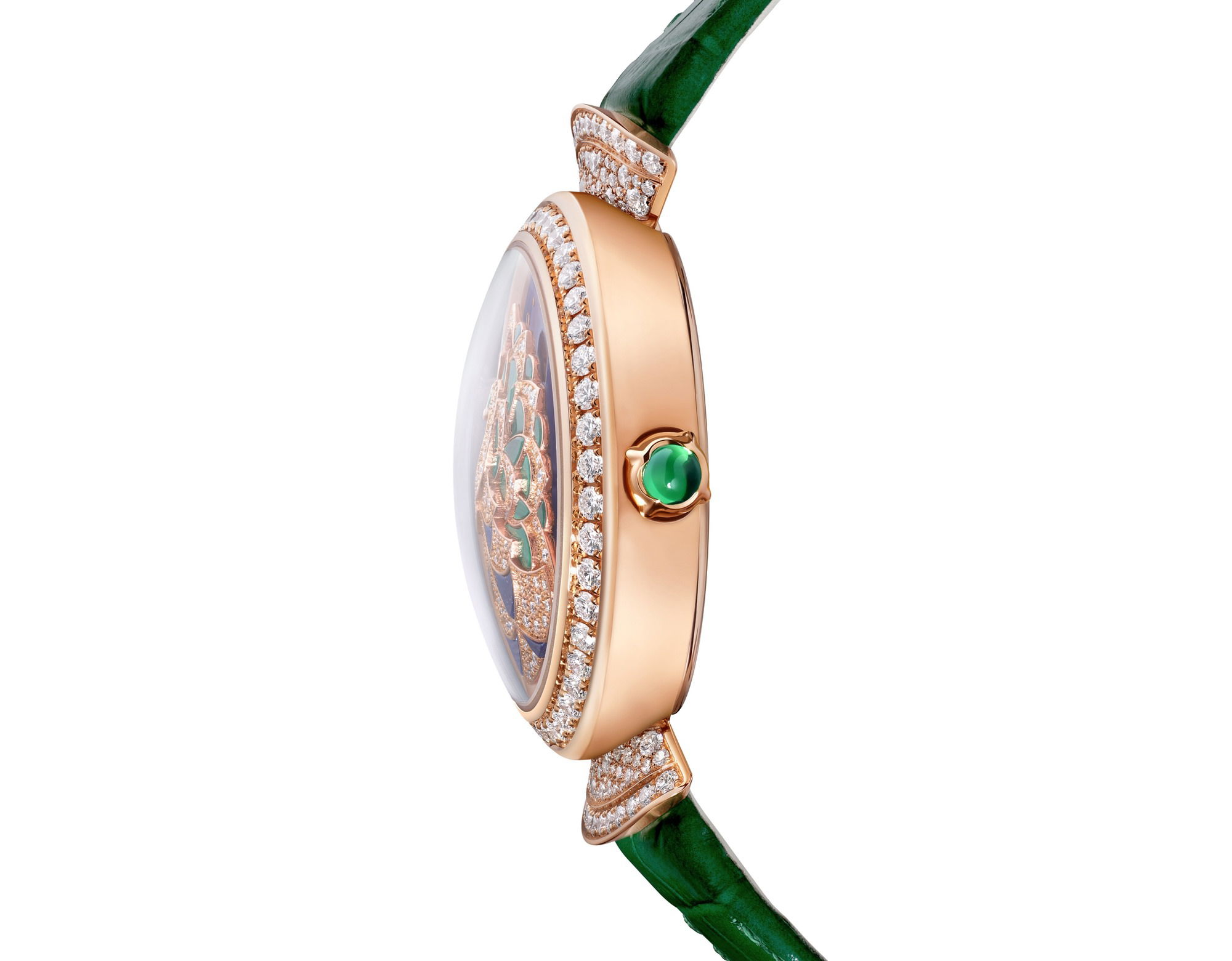 Bvlgari Divas’ Dream Peacock Precious Marquetry Jumping Hour 103784 Replica 4