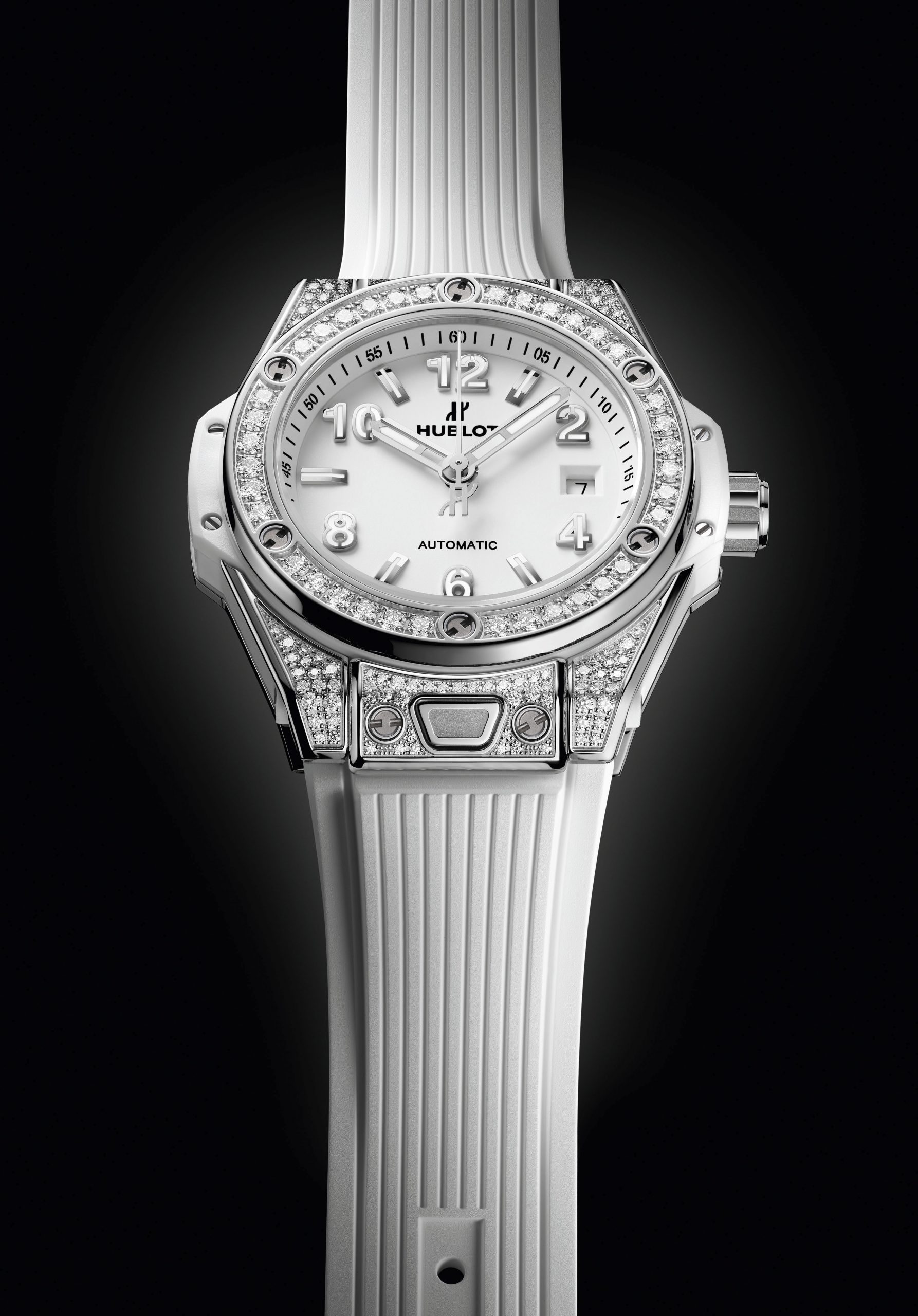 Hublot Big Bang One Click Steel White Pave 33mm 485.SE.2010.RW.1604 Replica 4