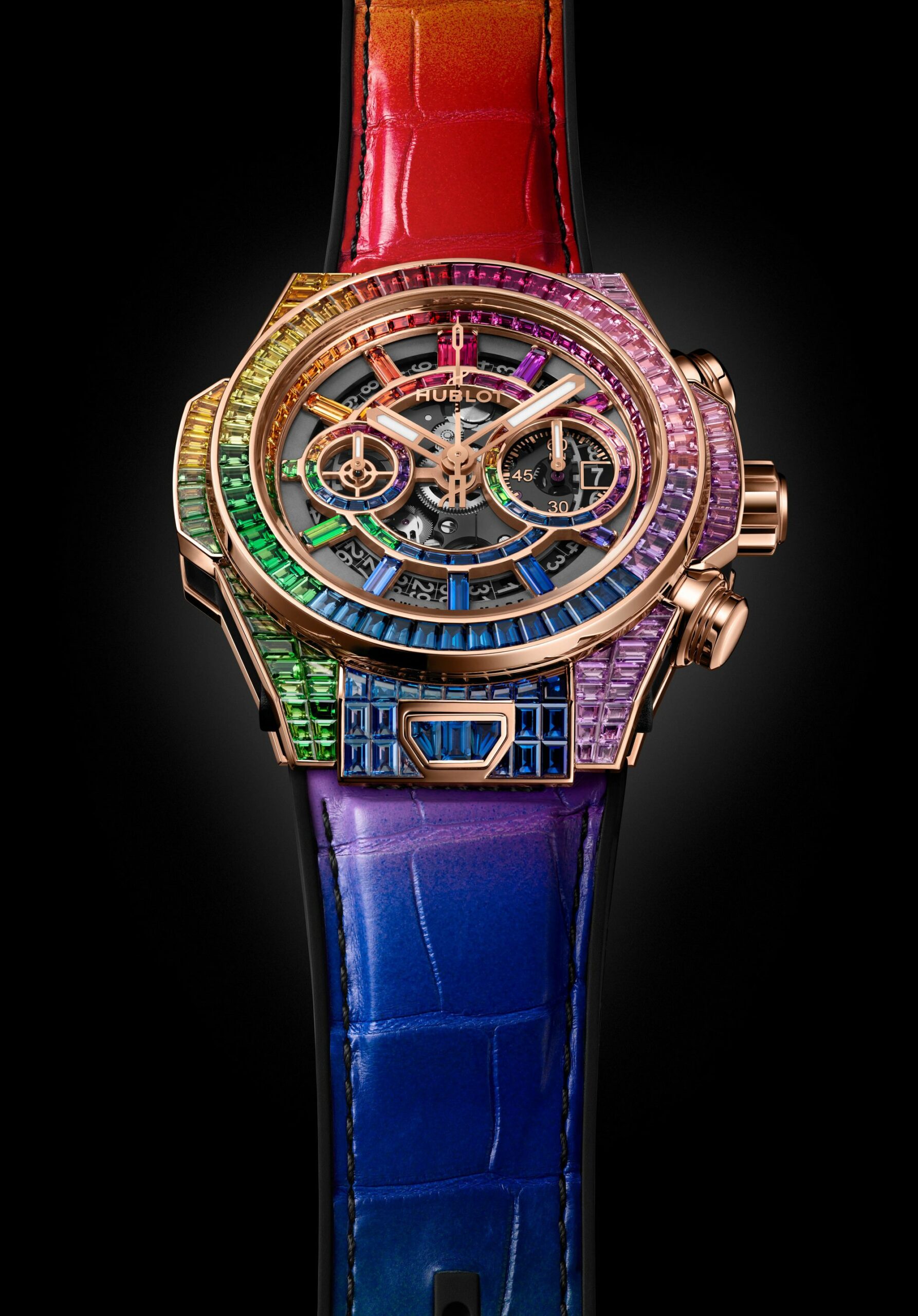 IMG_9081 Hublot Big Bang Unico High Jewellery King Gold Rainbow 421.OX.9099.LR.9999 Replica 4