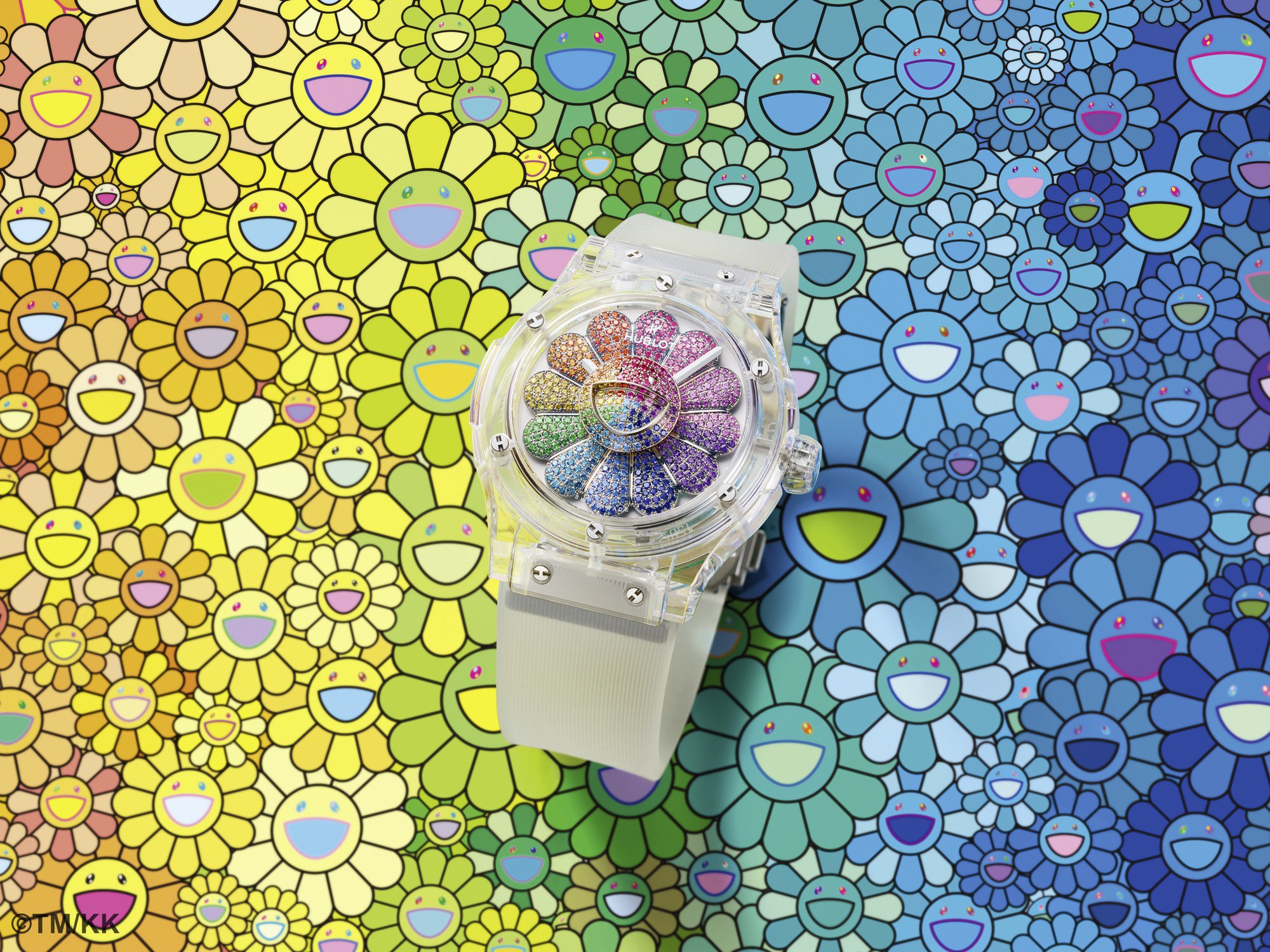 IMG_9081 Hublot Classic Fusion Takashi Murakami Sapphire Rainbow 507.JX.0800.RT.TAK21 Replica 4