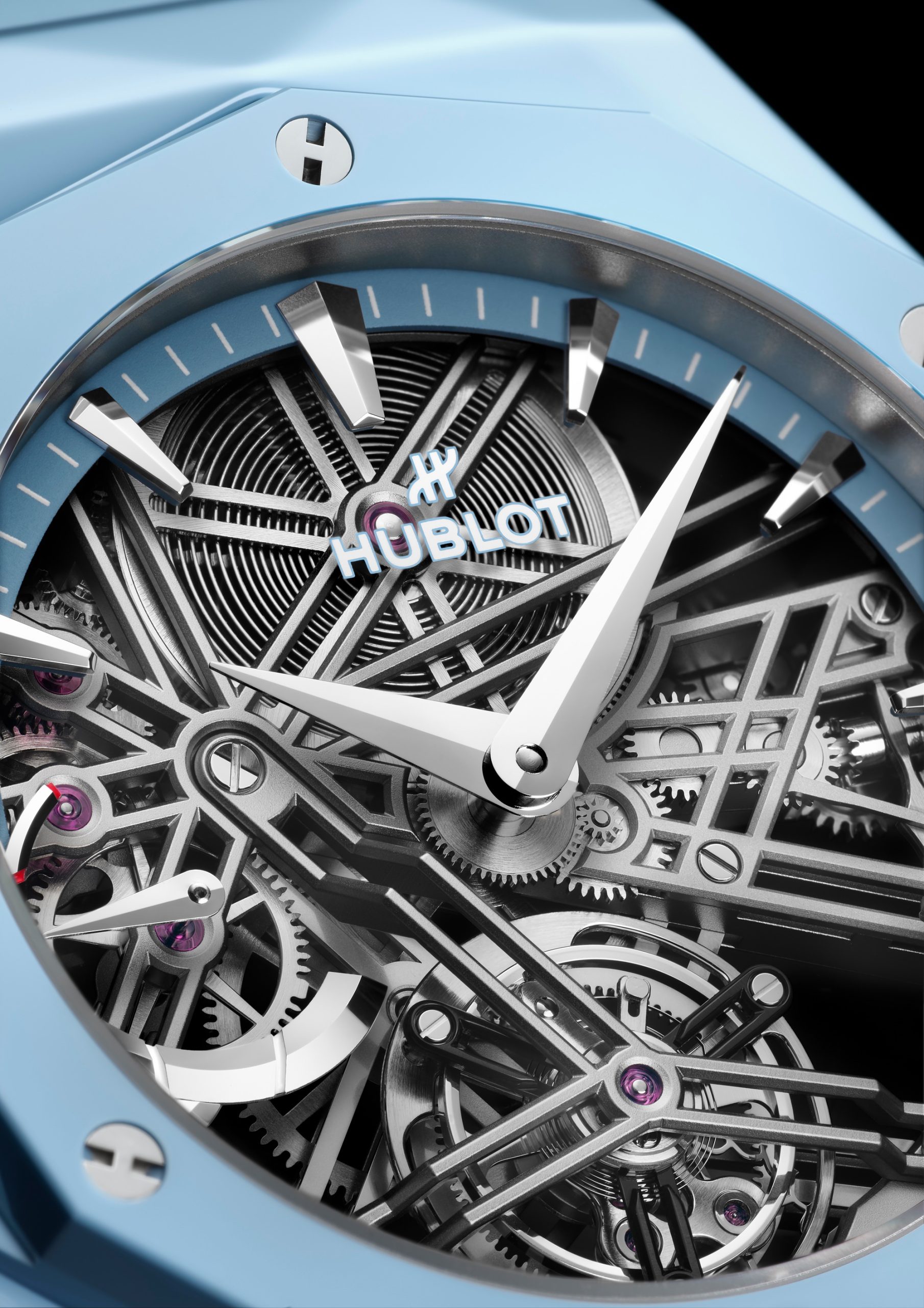 IMG_9081 Hublot Classic Fusion Tourbillon Orlinski Ceramic Sky Blue 505.ES.5129.RX.ORL24 Replica 4