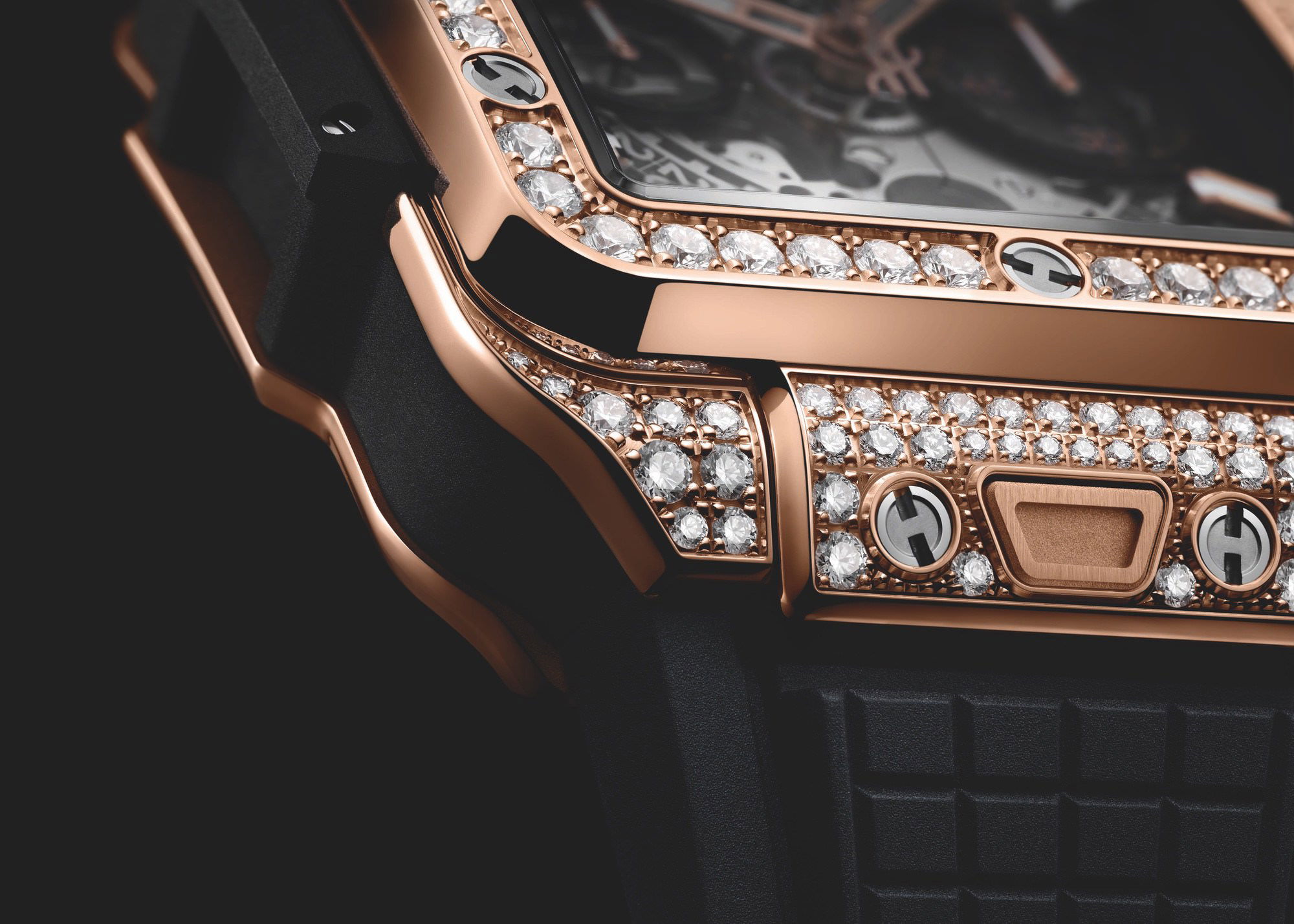 IMG_9081 Hublot Square Bang Unico King Gold Pave 821.OX.0180.RX.1604 Replica 4