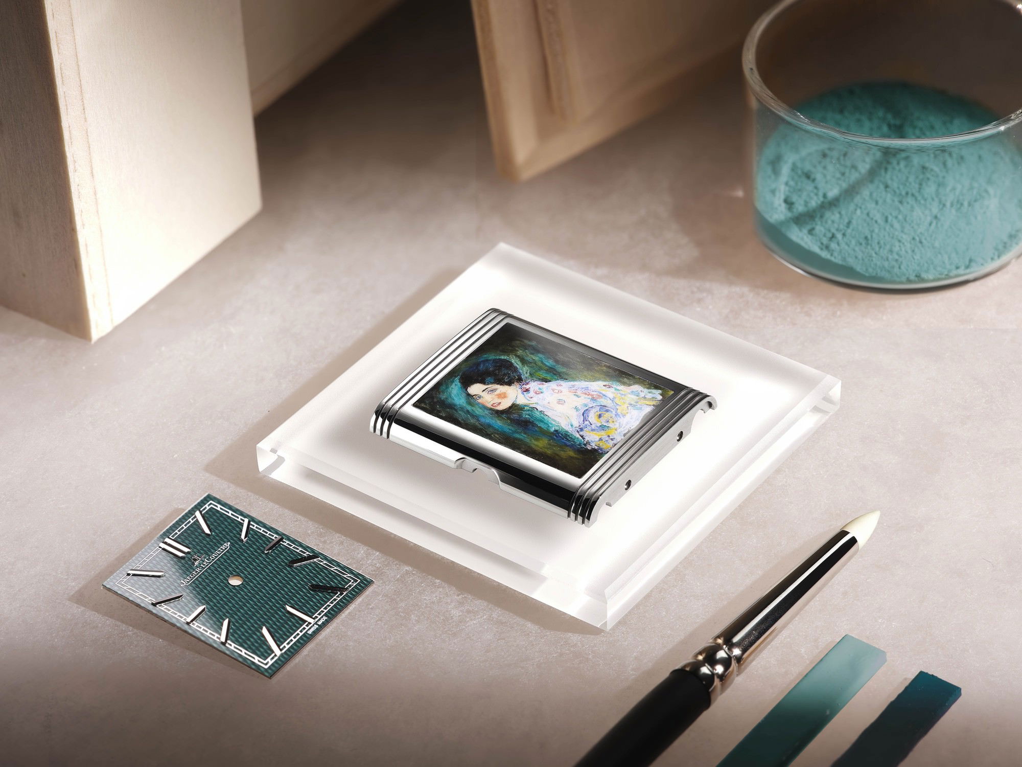 IMG_9081 Jaeger-LeCoultre Reverso Tribute Enamel Hidden Treasure – Klimt Q39334K1 Replica 4