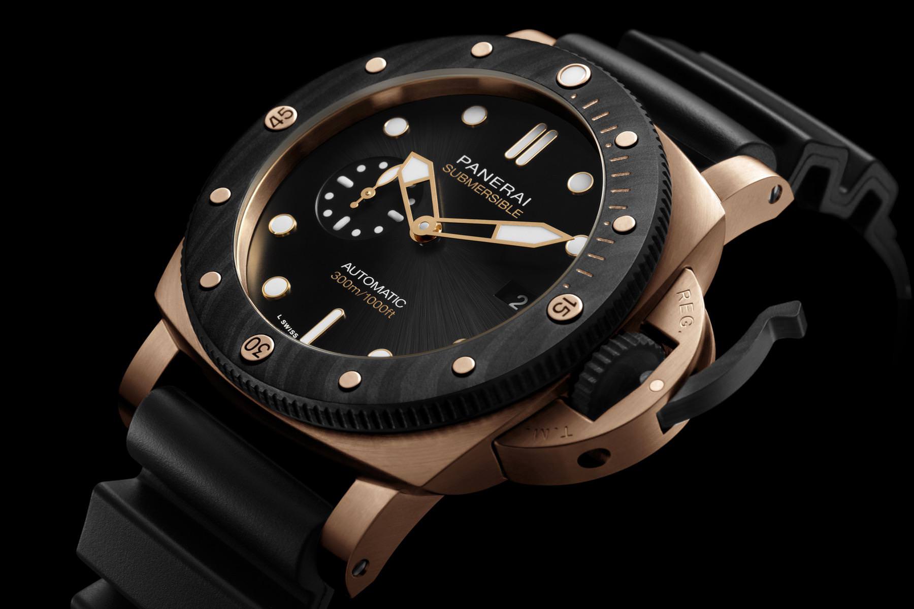 IMG_9081 Panerai Submersible Goldtech? OroCarbo PAM01070 Replica 4