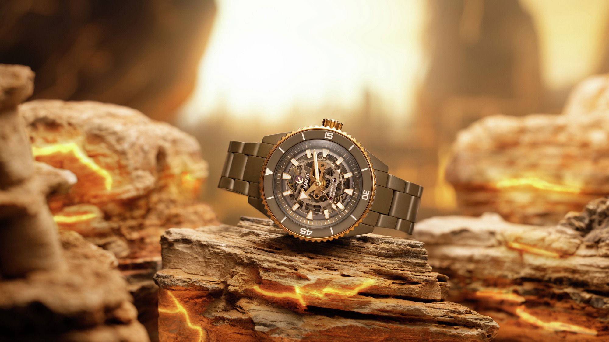 Rado Captain Cook High-Tech Ceramic Skeleton R32150162 Replica 4