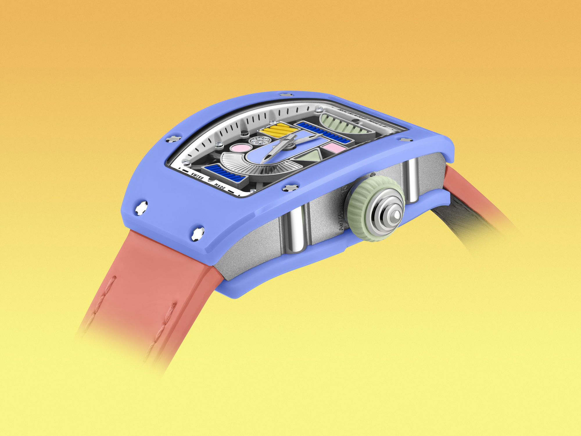 Richard Mille RM 07-01 Automatic Winding Coloured Ceramics Powder Blue rm-07-01 Replica 4