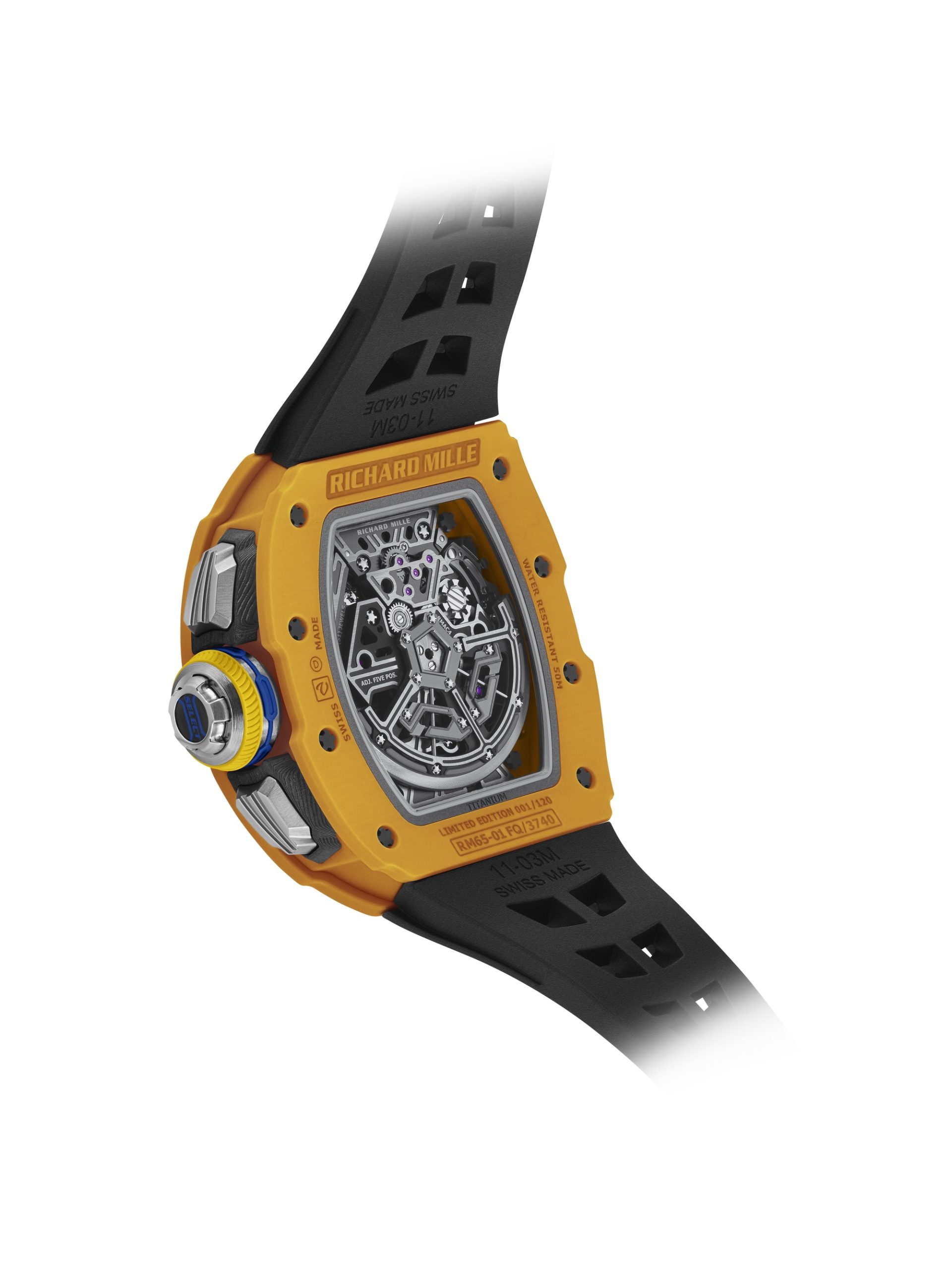 Richard Mille RM 65-01 Automatic Split-Seconds Chronograph Dark Yellow Quartz TPT? Limited Edition rm-65-01 Replica 4