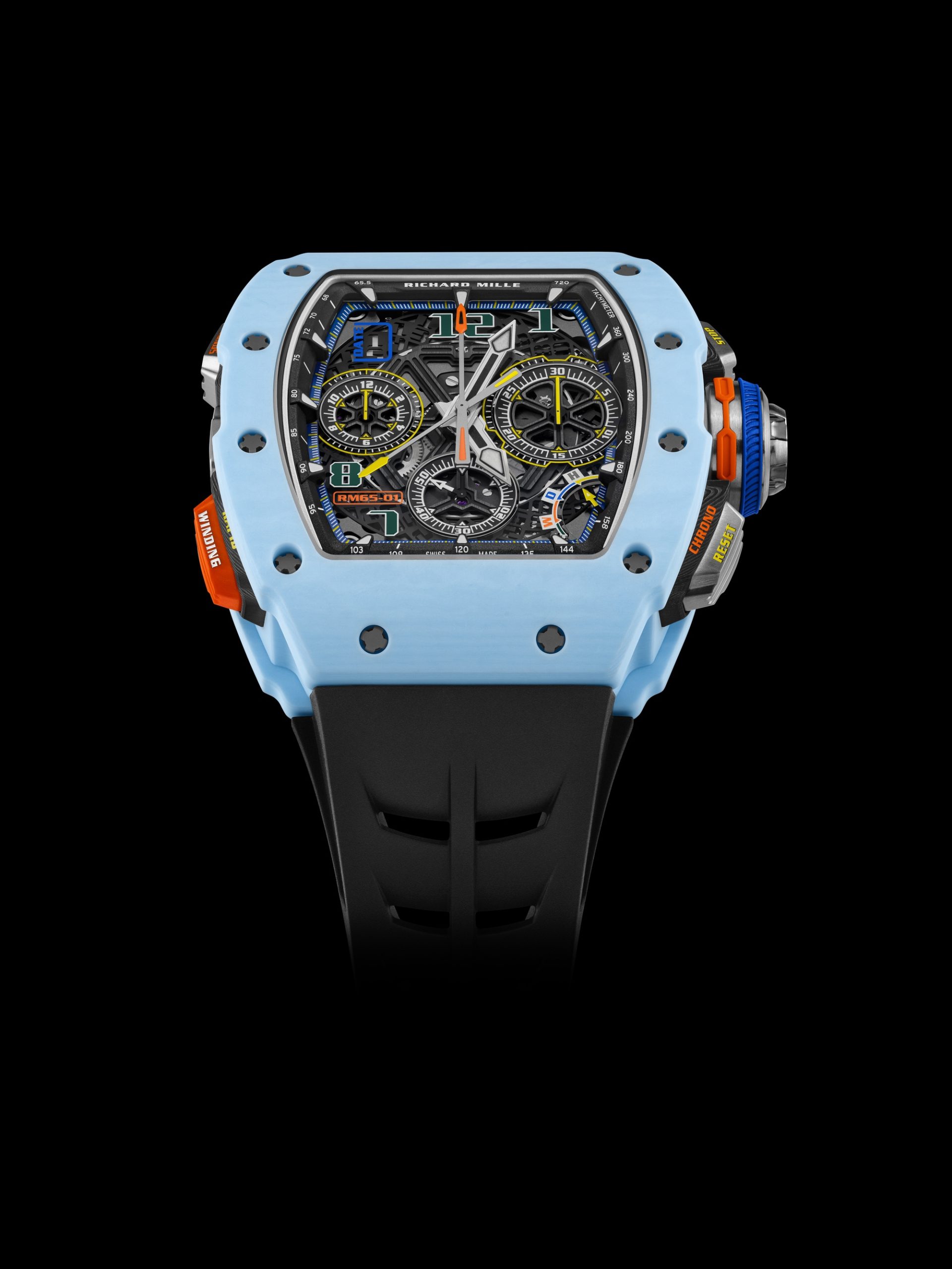 Richard Mille RM 65-01 Automatic Split-Seconds Chronograph Pastek Blue Quartz TPT? rm-65-01 Replica 4
