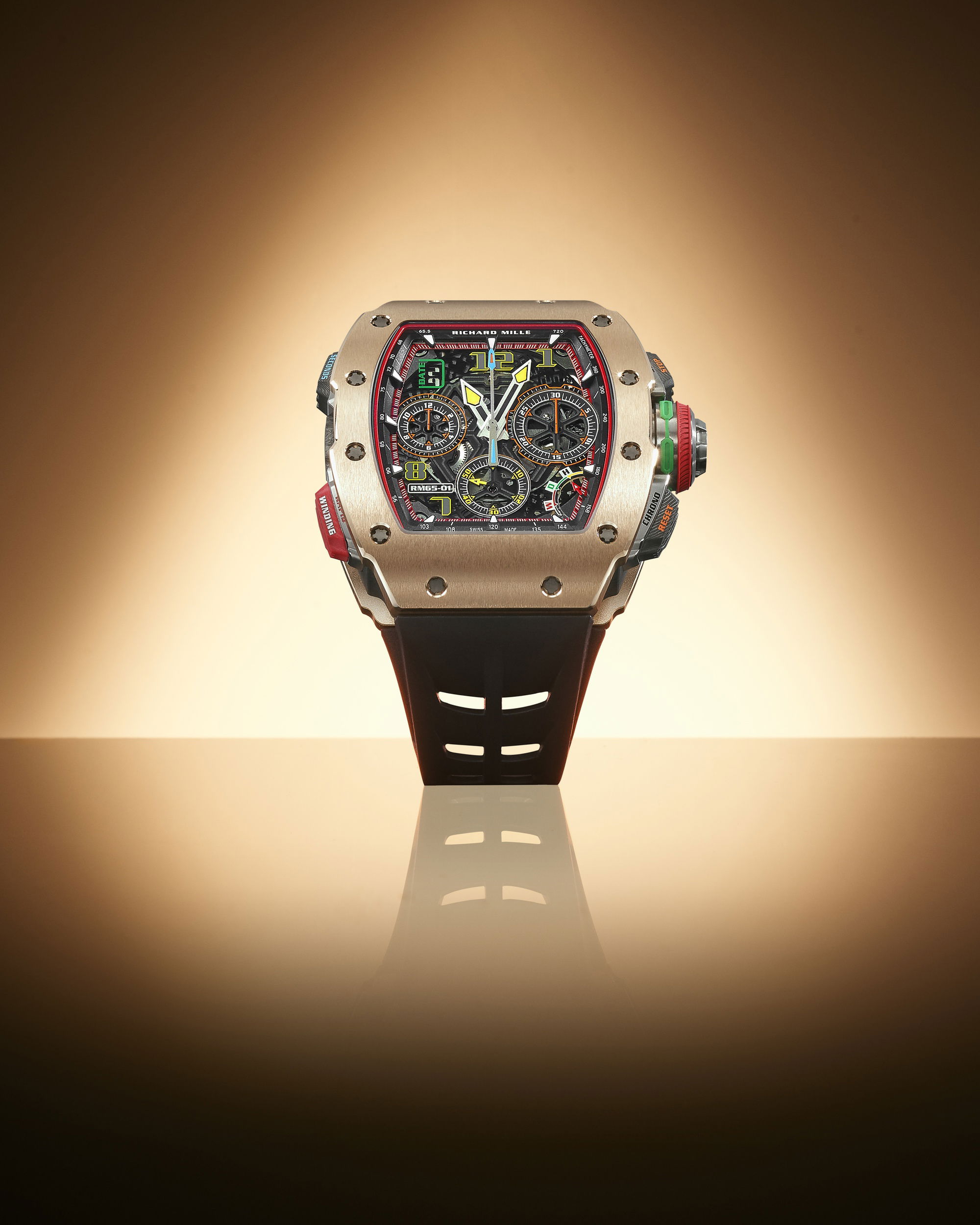 IMG_9081 Richard Mille RM 65-01 Automatic Split-Seconds Chronograph Red Gold and Carbon TPT? rm-65-01 Replica 4