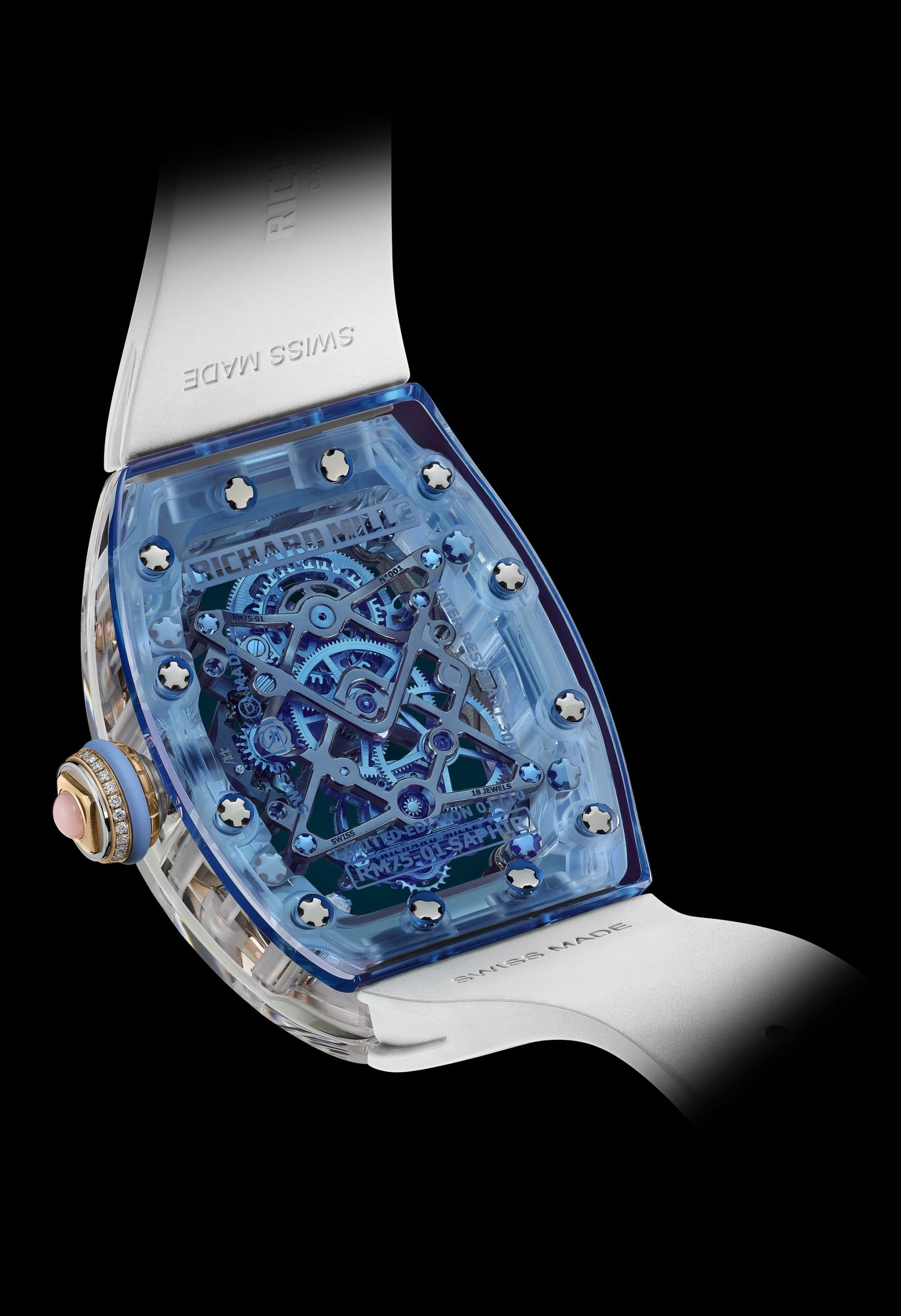 IMG_9081 Richard Mille RM 75-01 Flying Tourbillon Sapphire Blue rm-75-01 Replica 4