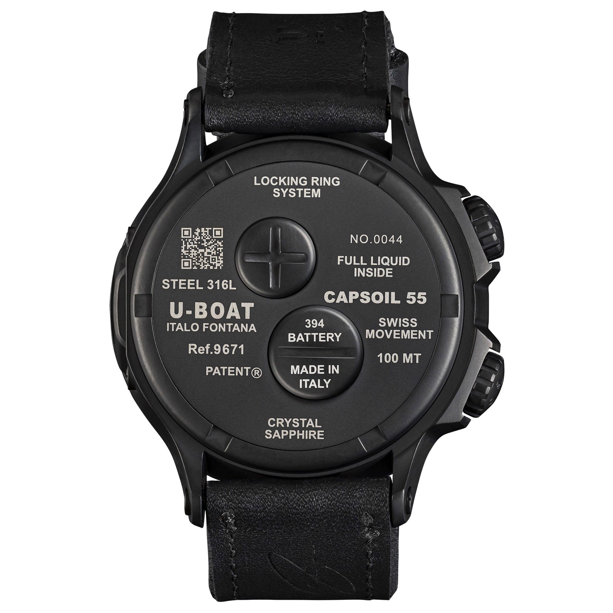 U-Boat Capsoil Doppiotempo 55 DLC BK BE 9671 Replica 4