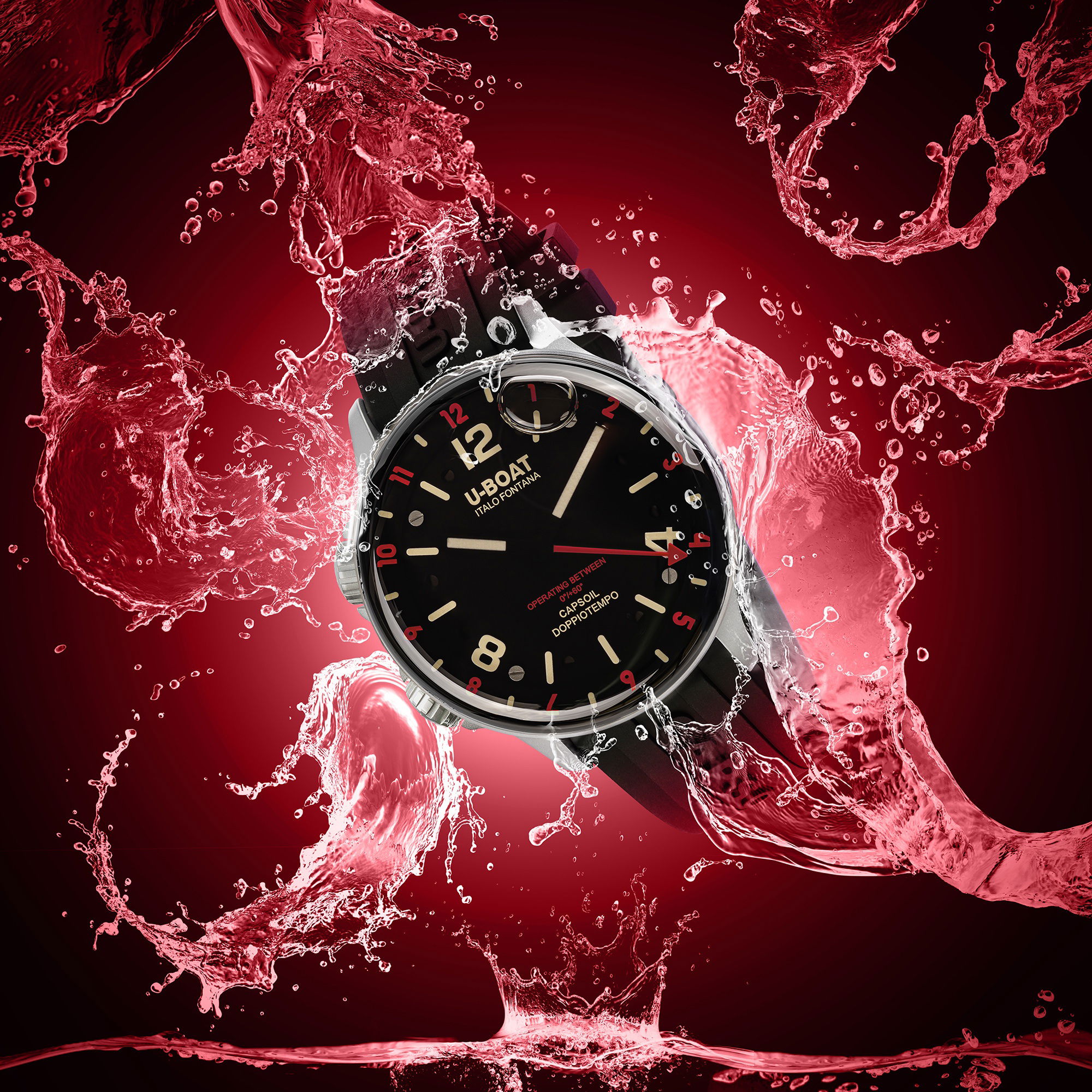 U-Boat Capsoil Doppiotempo 45 SS Red Rehaut 8839/A Replica 4